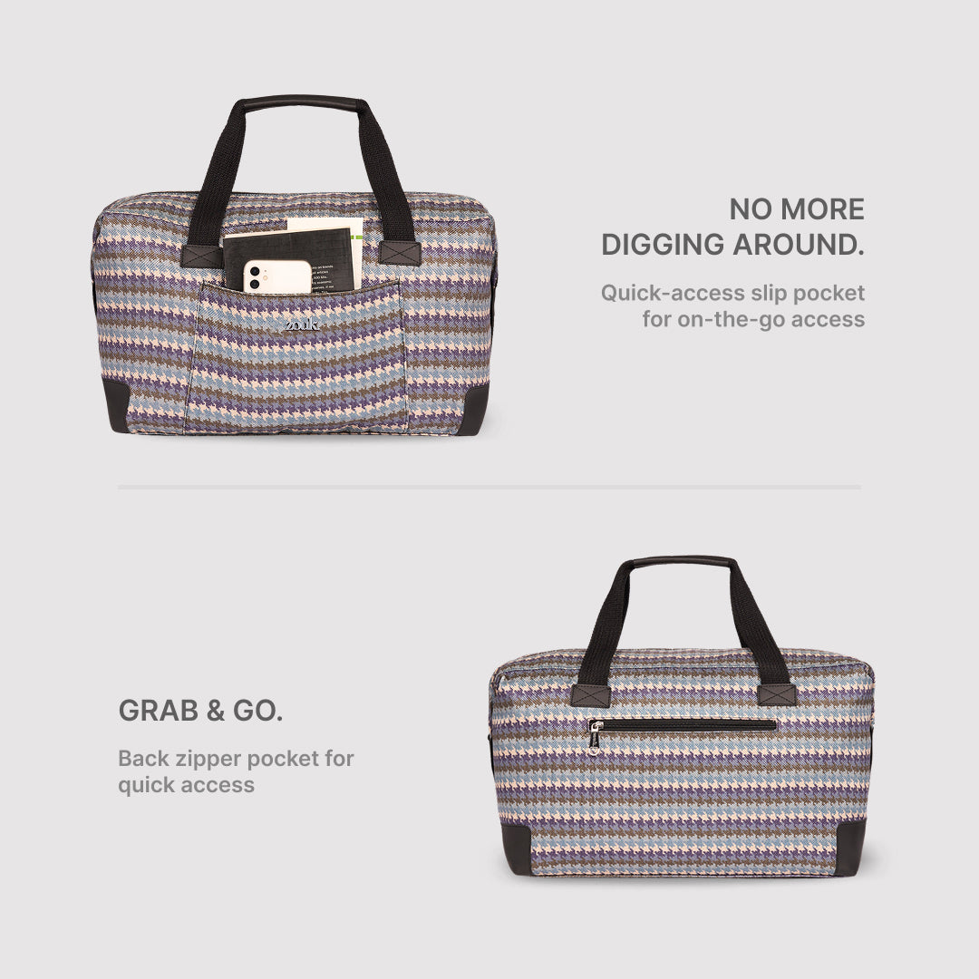 Bombay Houndstooth Collapsible Duffel Bag
