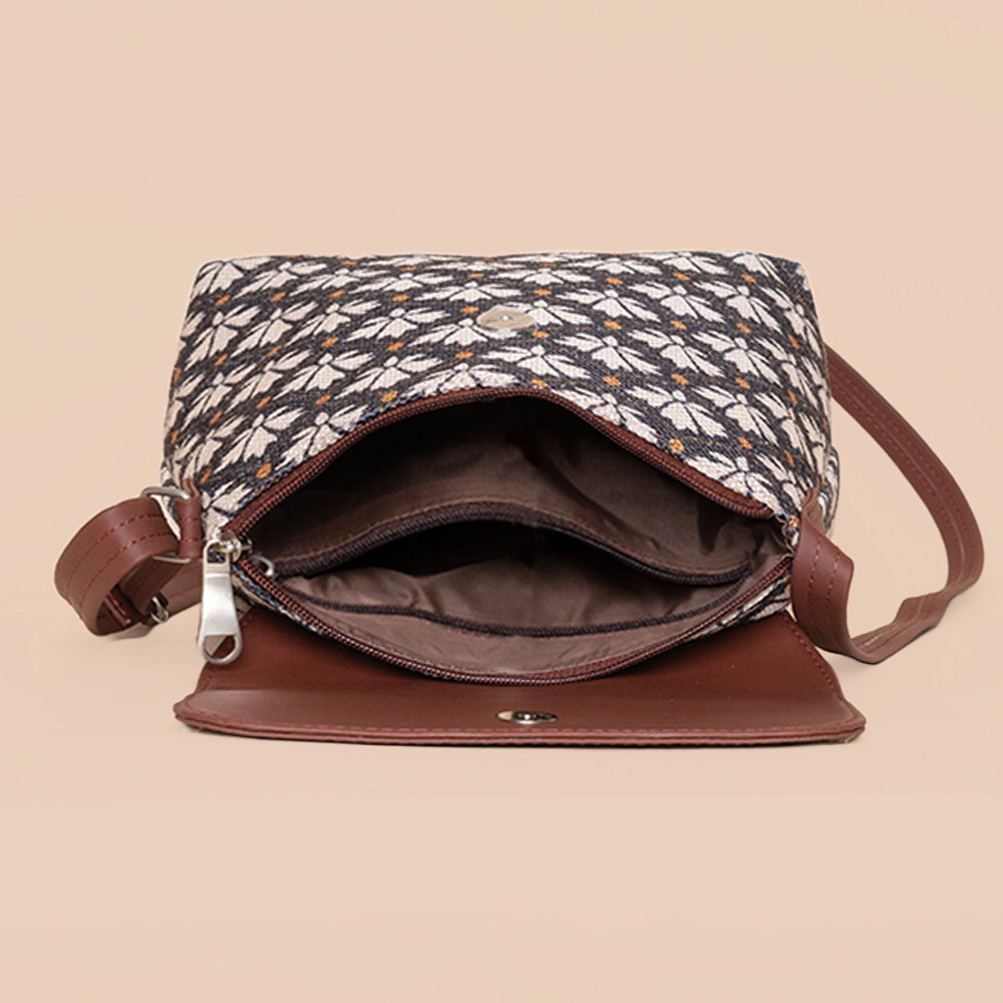 Bidri Kaiser - Flap Sling Bag & Classic Zipper Wallet Combo