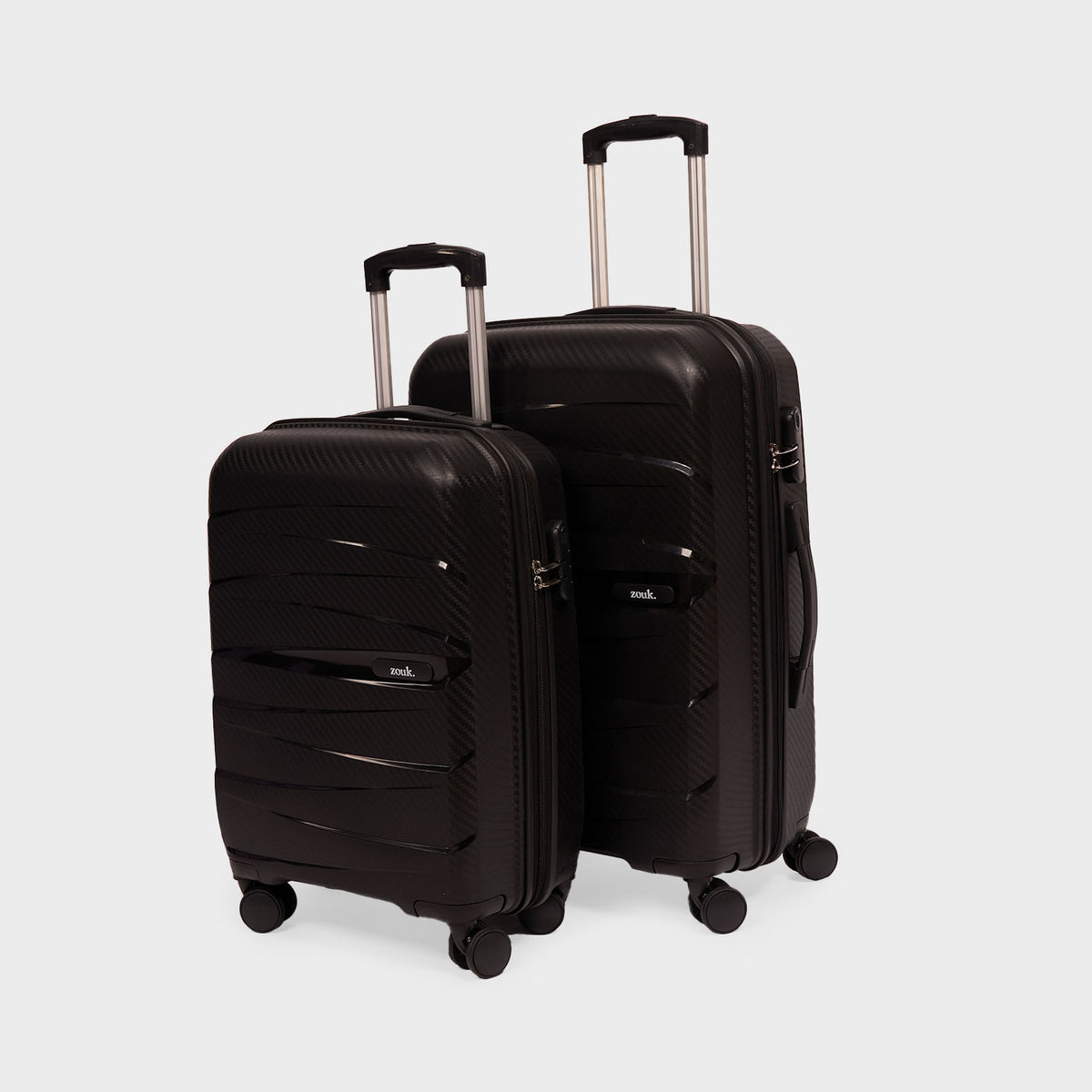 Black Aira Trolley Bag Combo (Cabin & Medium)