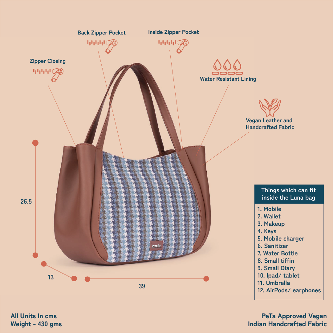 Bombay Houndstooth Luna Handbag