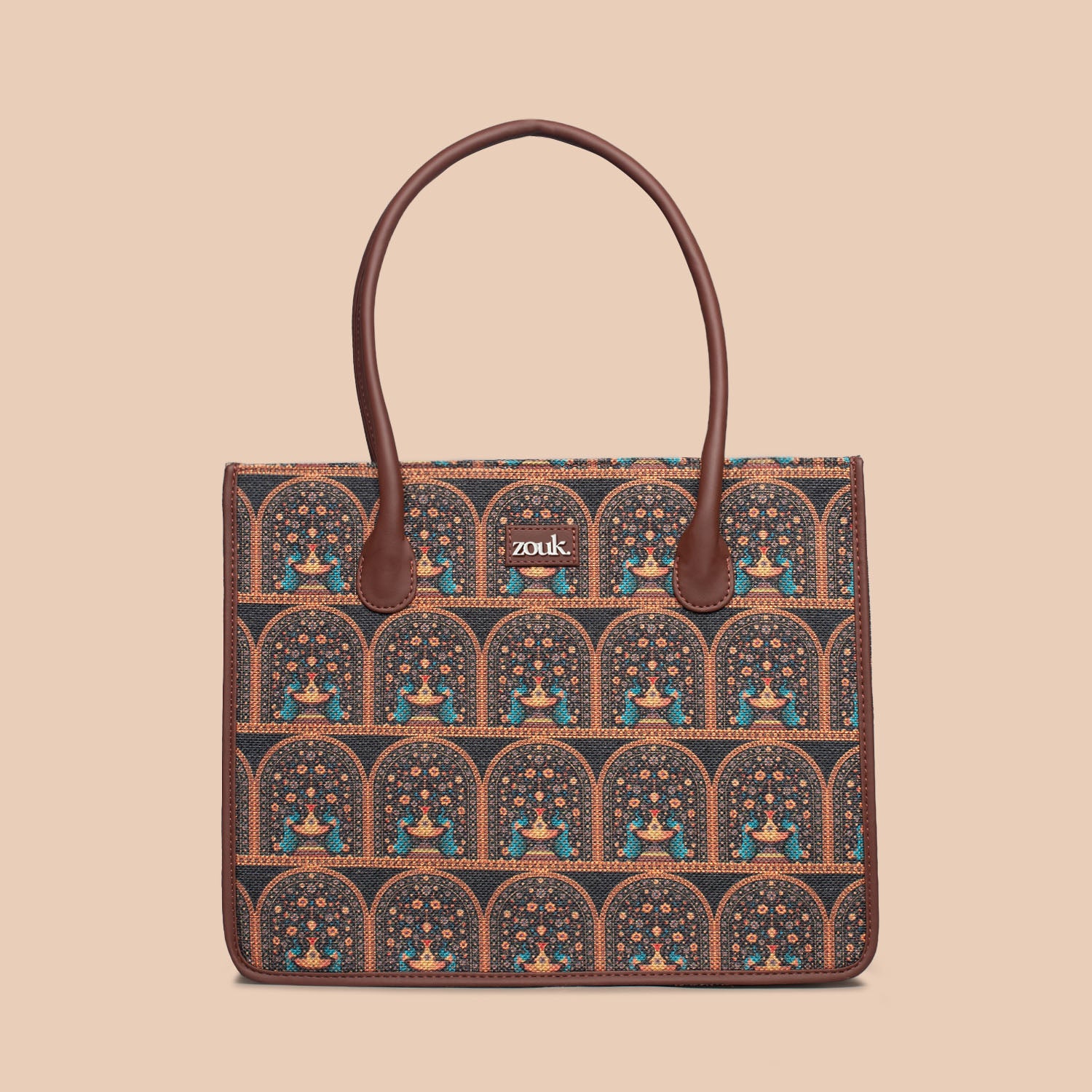 Royal Indian Peacock Motif Book Tote