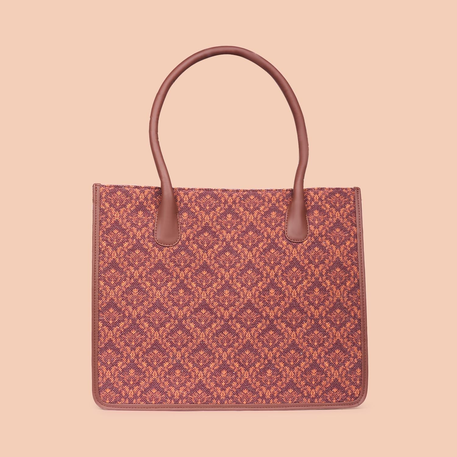Brown Floral Book Tote