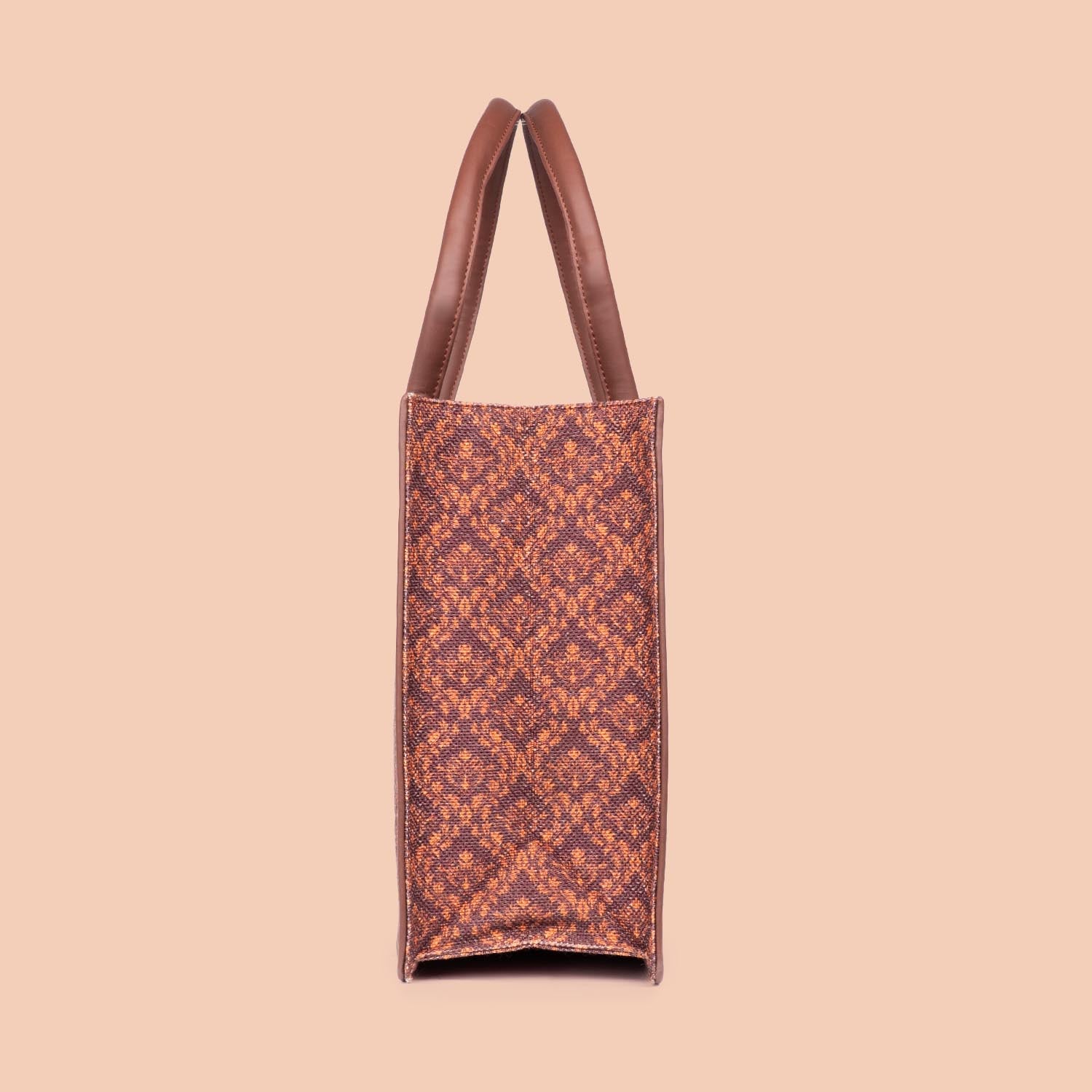 Brown Floral Book Tote