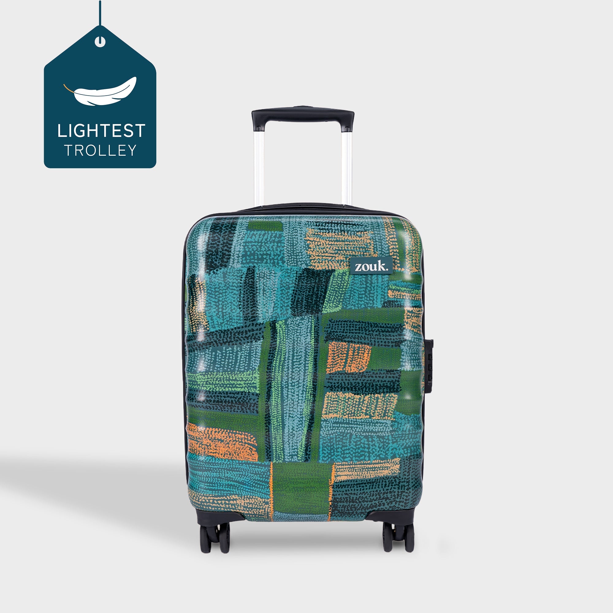 ZIP-Indus Lattice Green Amorah Trolley Bag