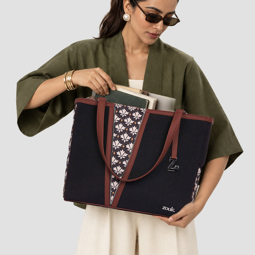 Bidri Kaiser Corner Office Tote (Jet Black)