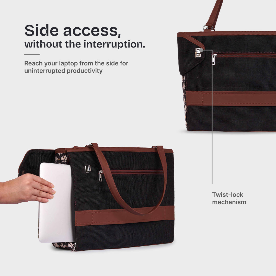 Bidri Kaiser Corner Office Tote (Jet Black)