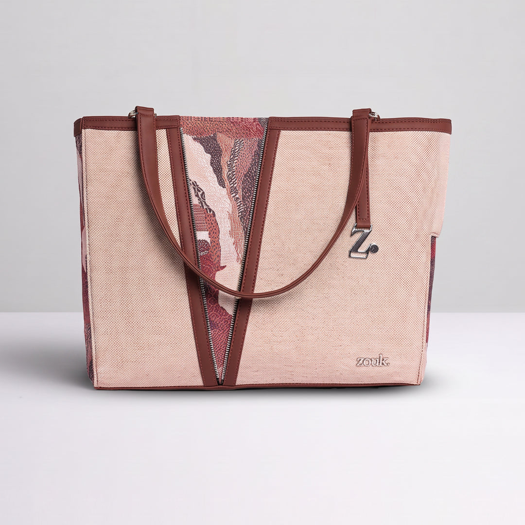 Ellora Echoes Corner Office Tote (Beige)