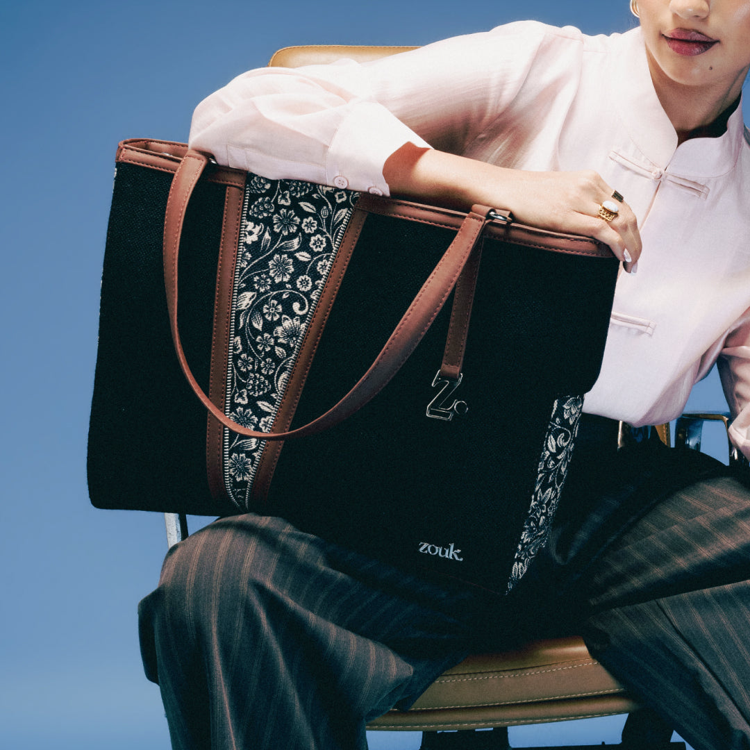 FloMotif Corner Office Tote (Jet Black)