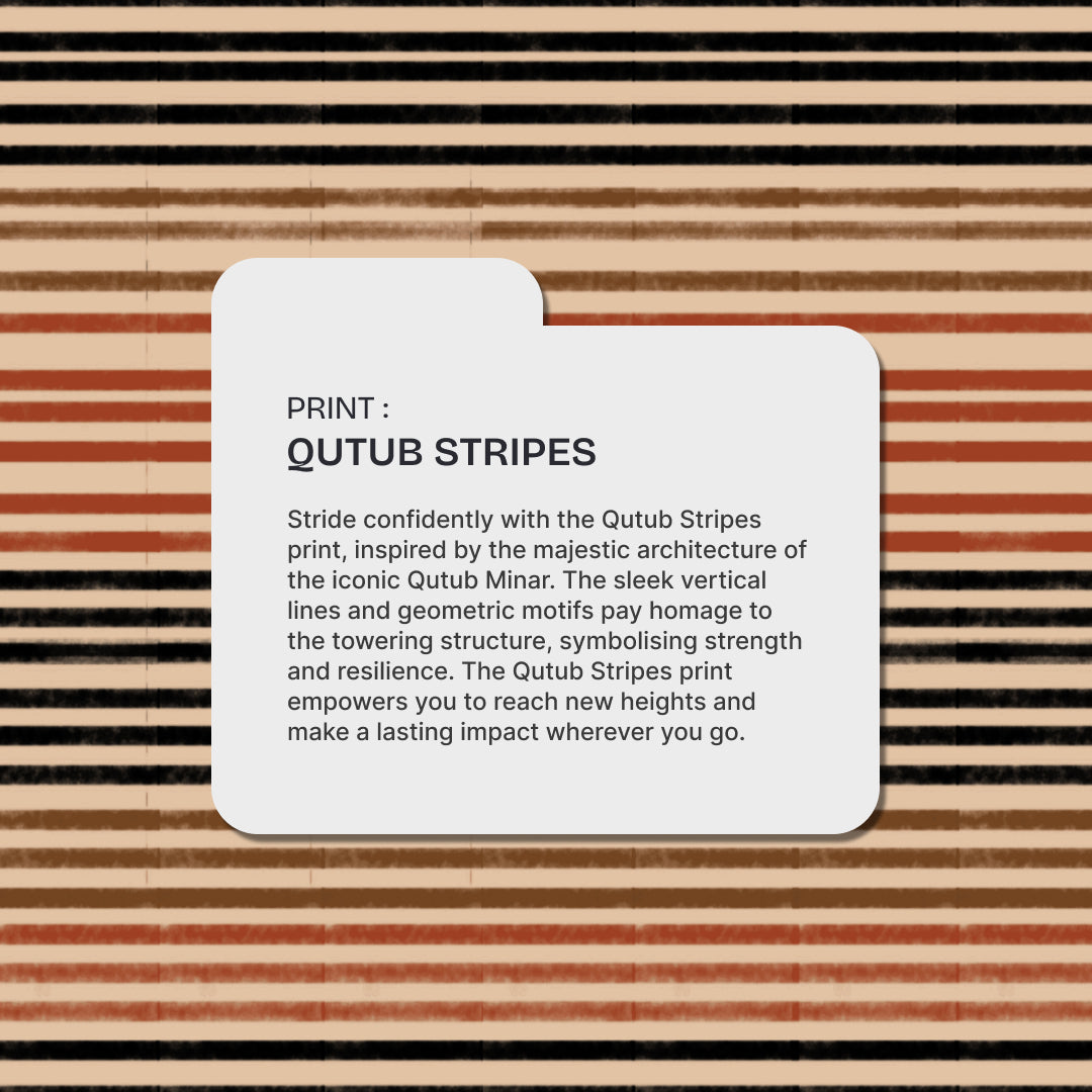 Qutub Stripes Corner Office Tote (Beige)