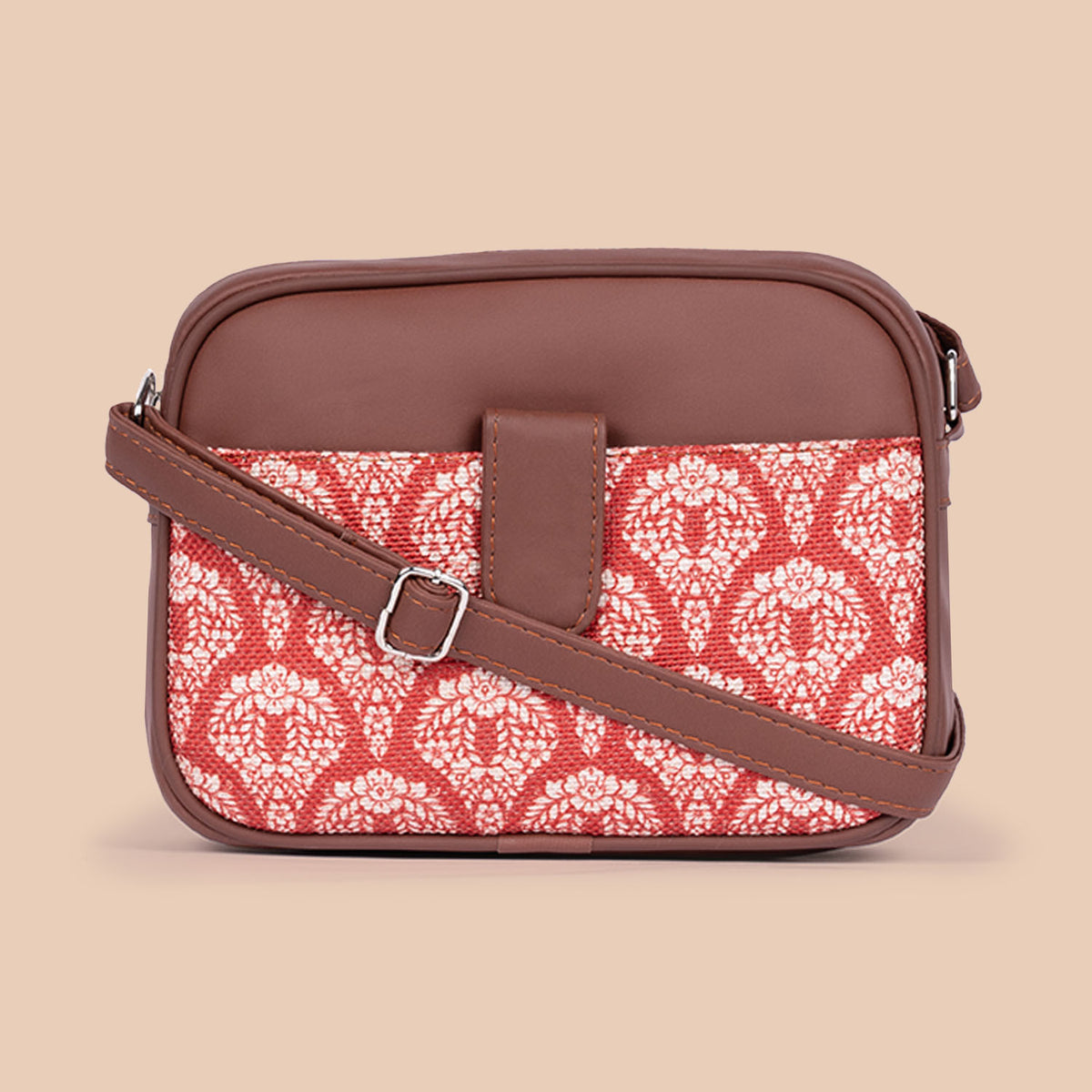 Chanderi Phool Magnetic Sling Bag