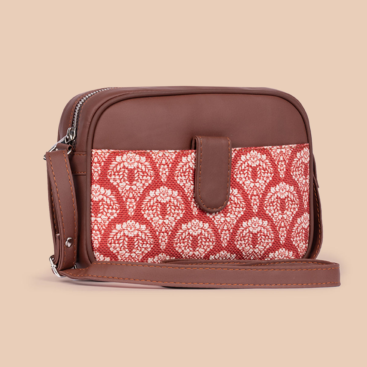 Chanderi Phool Magnetic Sling Bag