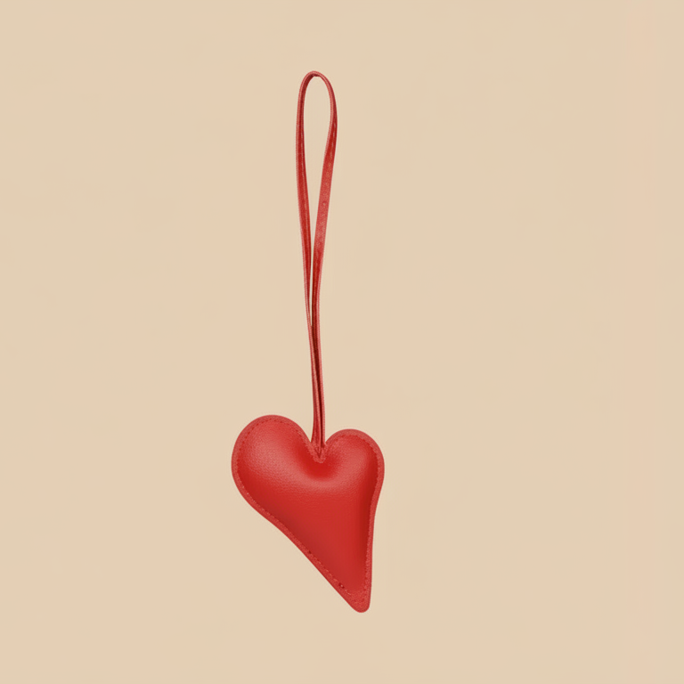 Big Heart Bag Charm - Red