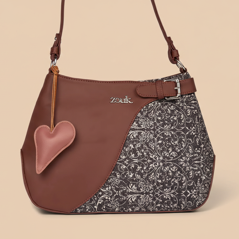 Big Heart Bag Charm - Baby Pink