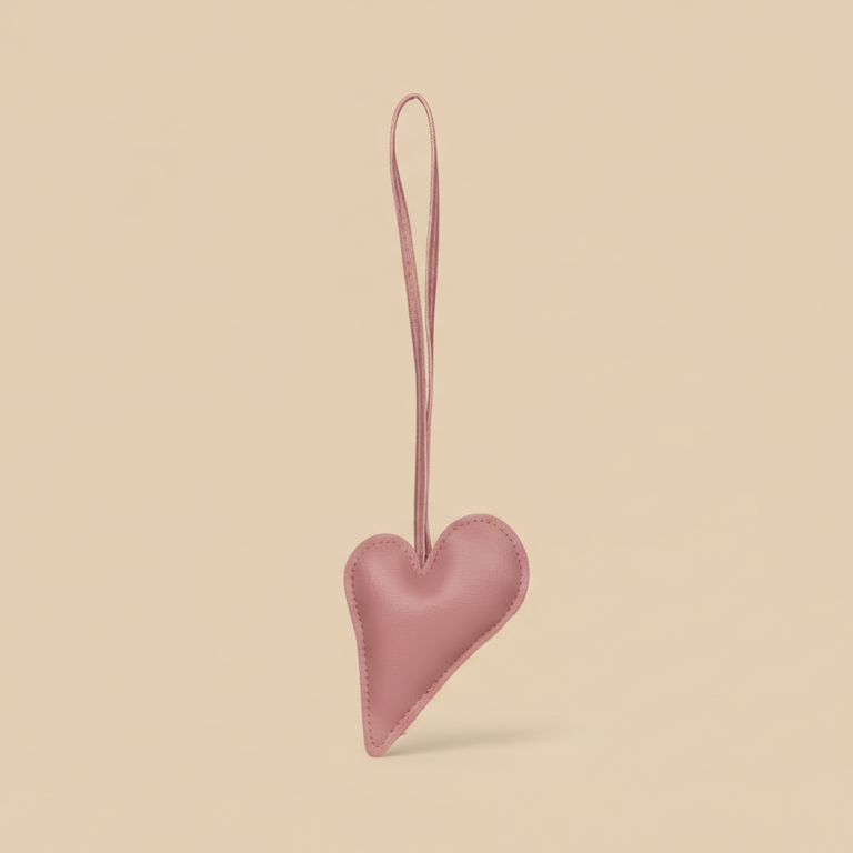 Big Heart Bag Charm - Baby Pink