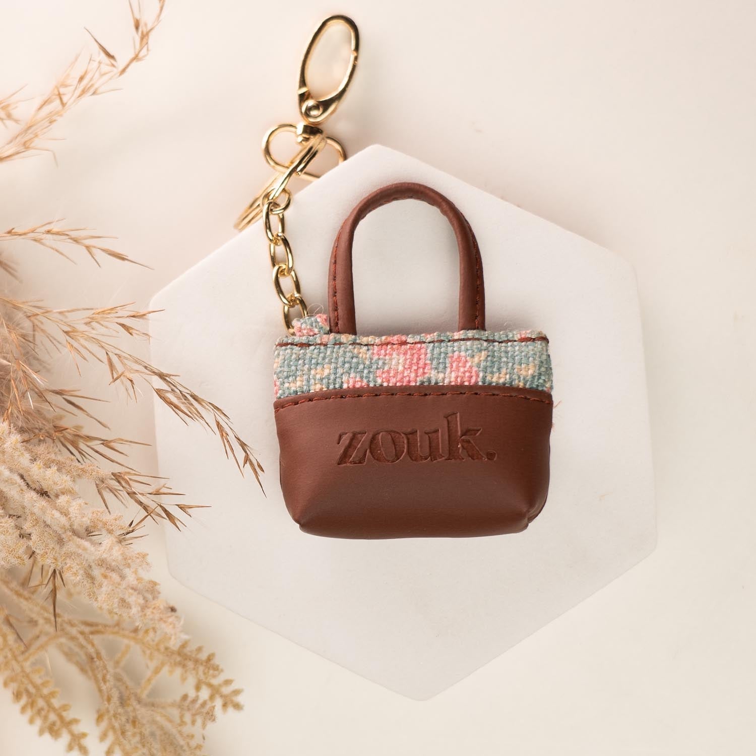 ZIP-Chettinad Florals Power Potli Keychain