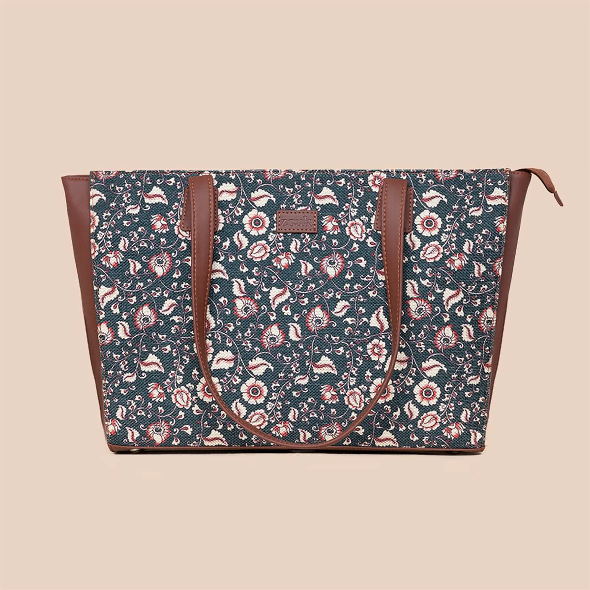 Chittoor Blue Kalamkari & Chittoor Red Kalamkari - Office Tote Bag & Classic Zipper Wallet Combo