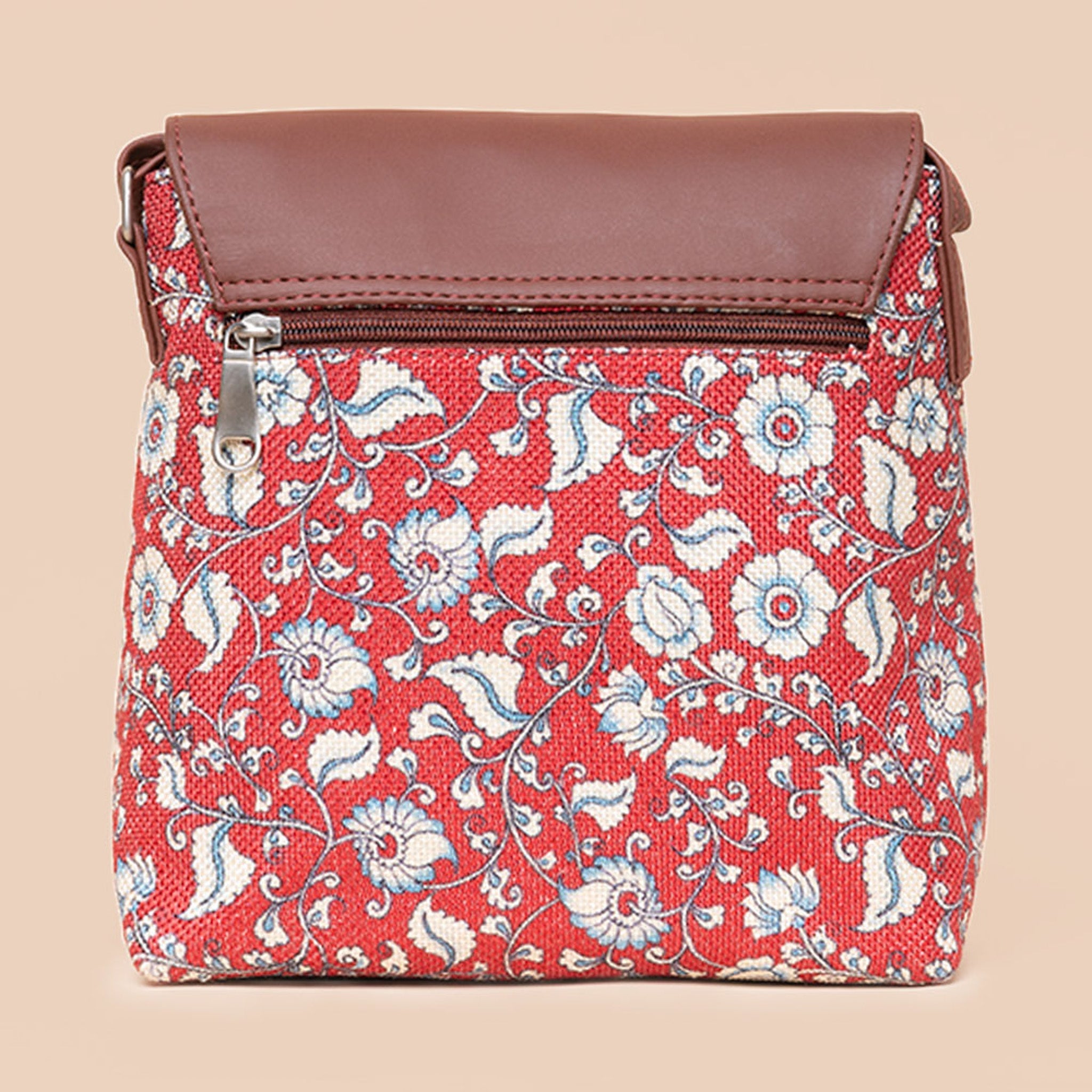 Chittoor Red Kalamkari Flap Sling Bag