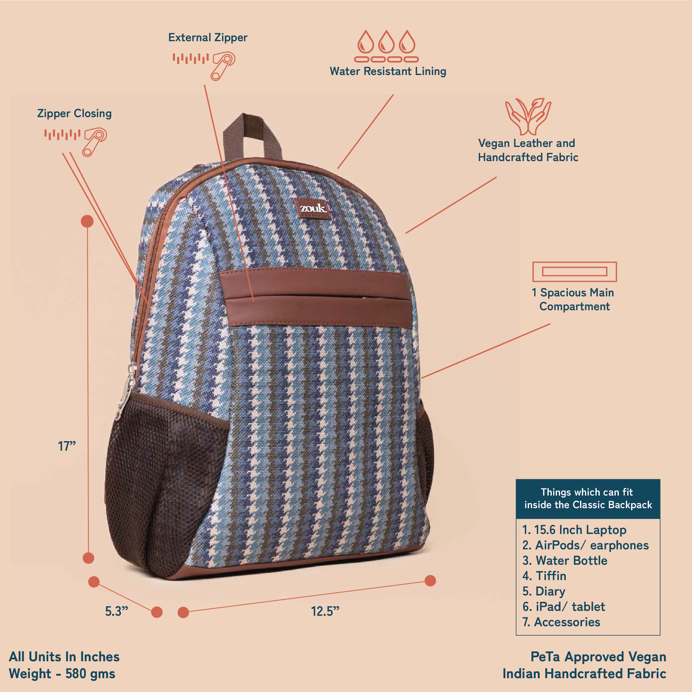 Bombay Houndstooth Classic Backpack