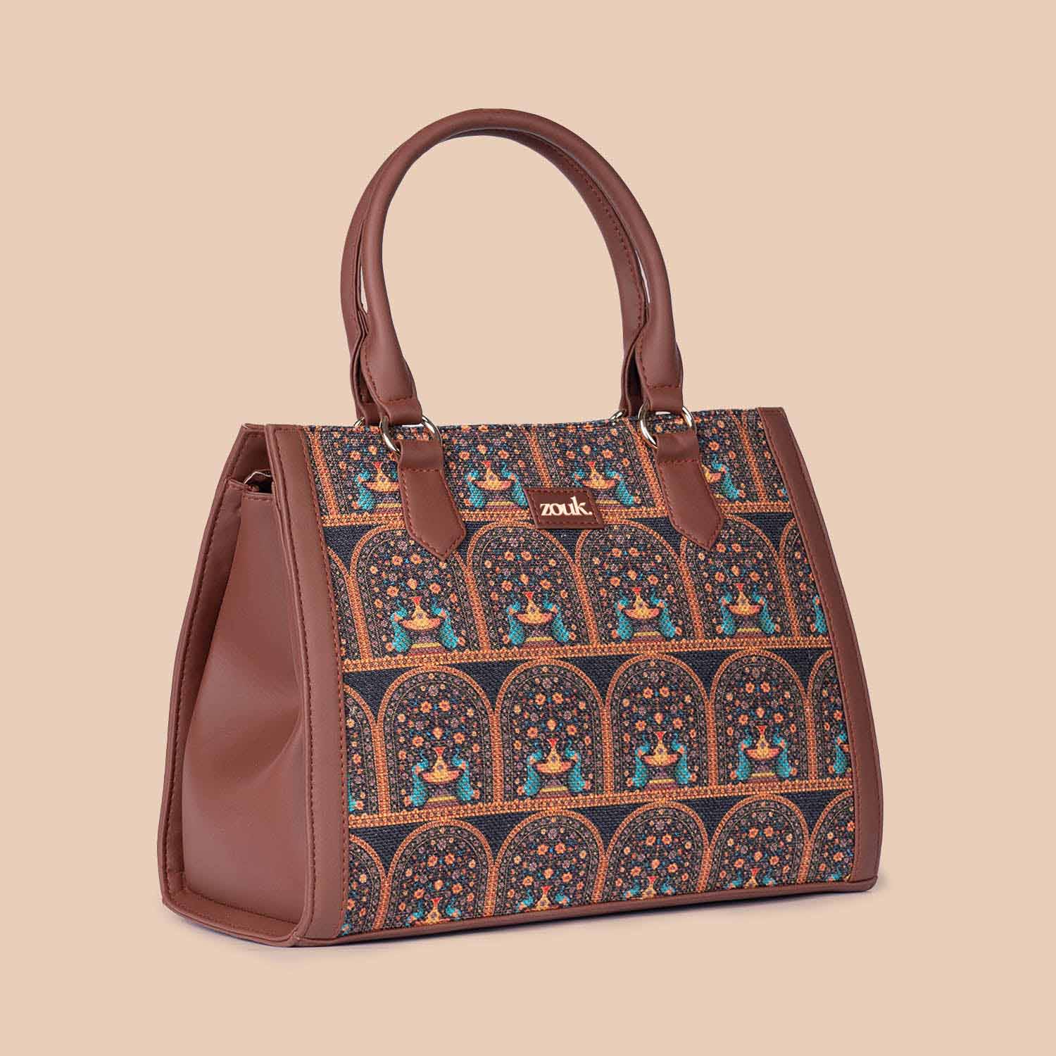 Royal Indian peacock Motif Classic Handbag