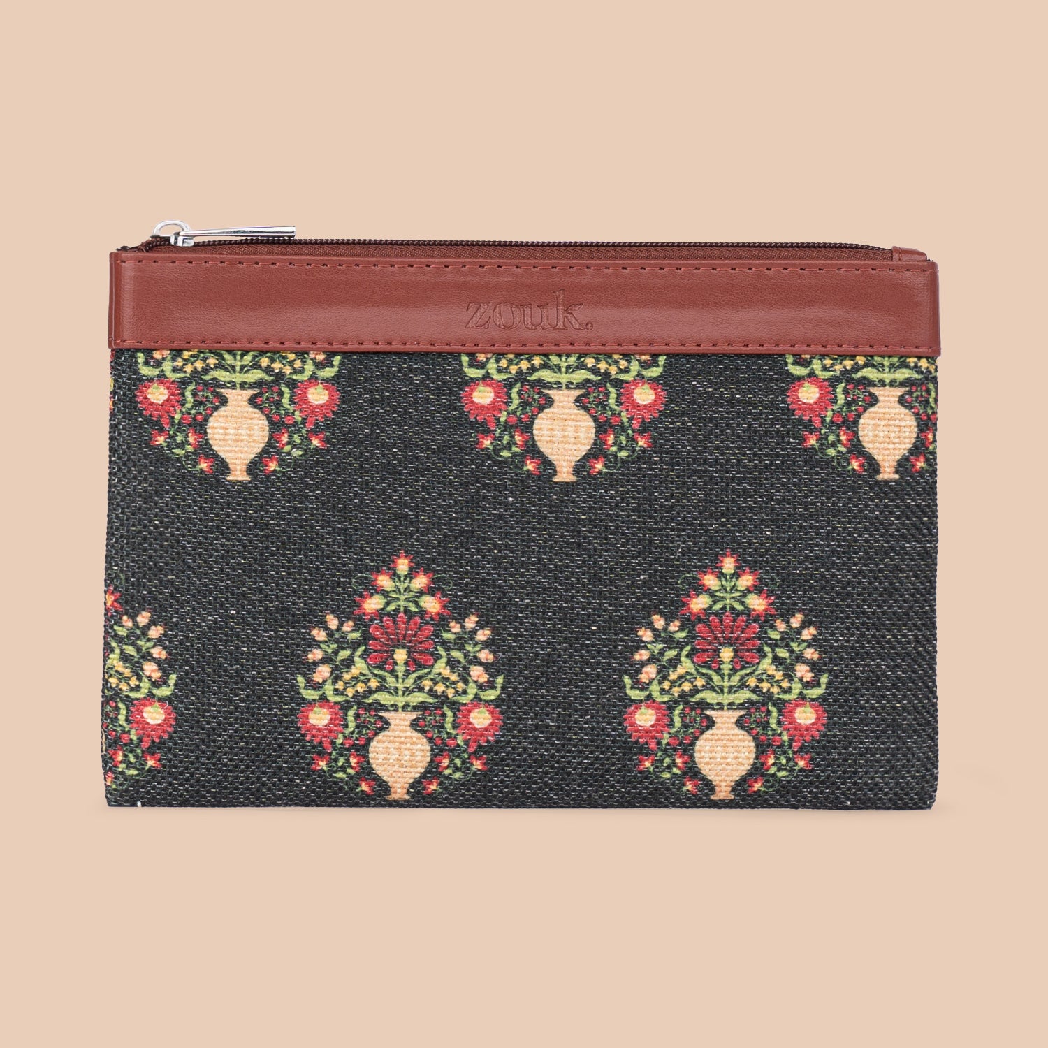 Royal Green Mogra Print Classic Utility Pouch