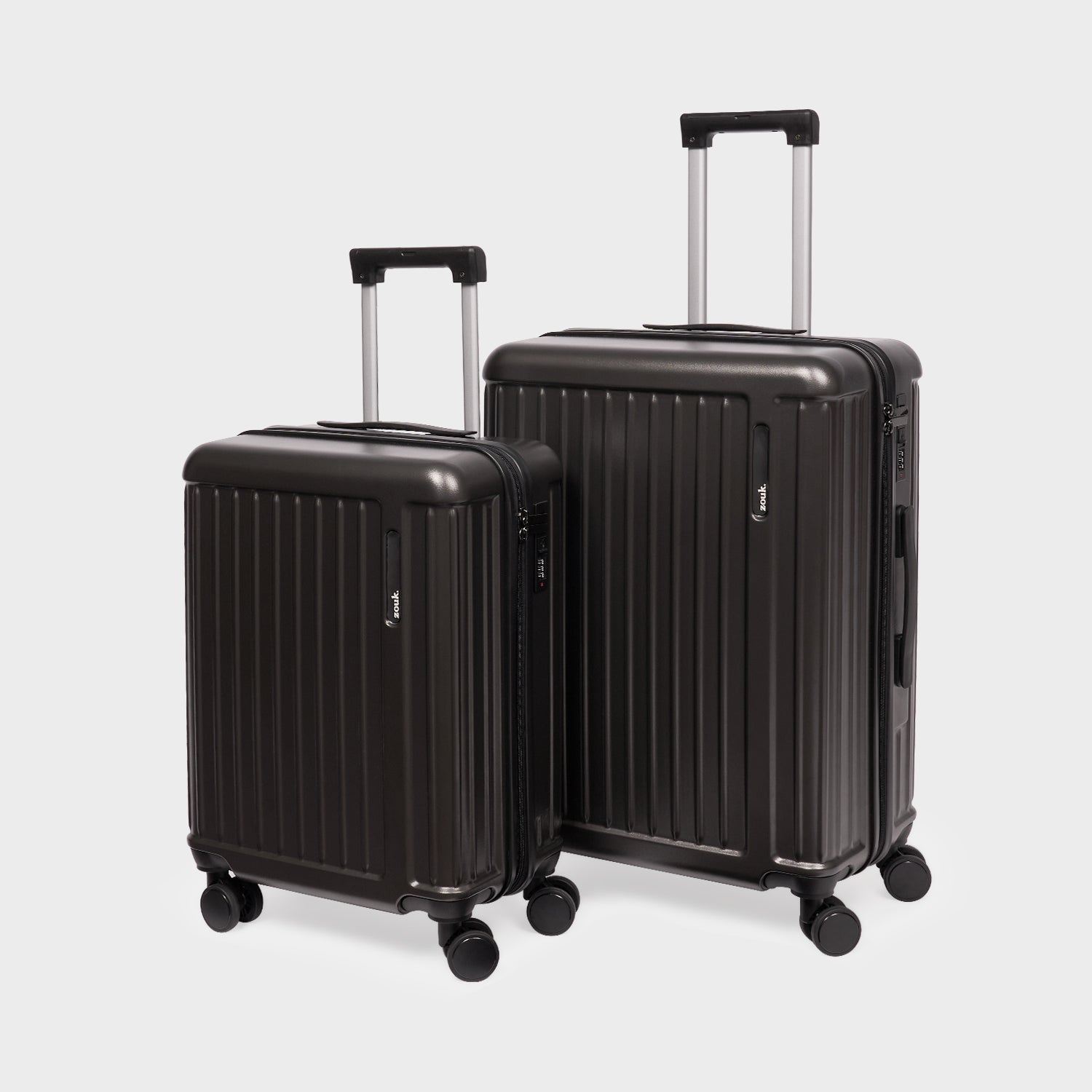 Charcoal Grey Sahana Trolley Bag - Set of 2 (Cabin + Medium)