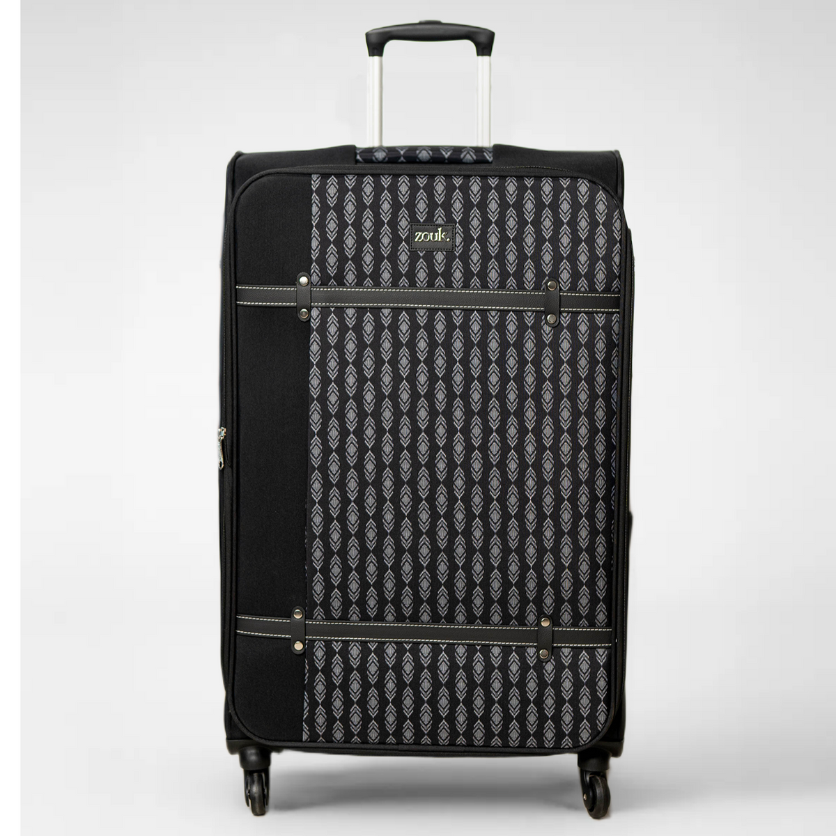 Hyderabad Ikat Saira Trolley Bag - Black (Large)