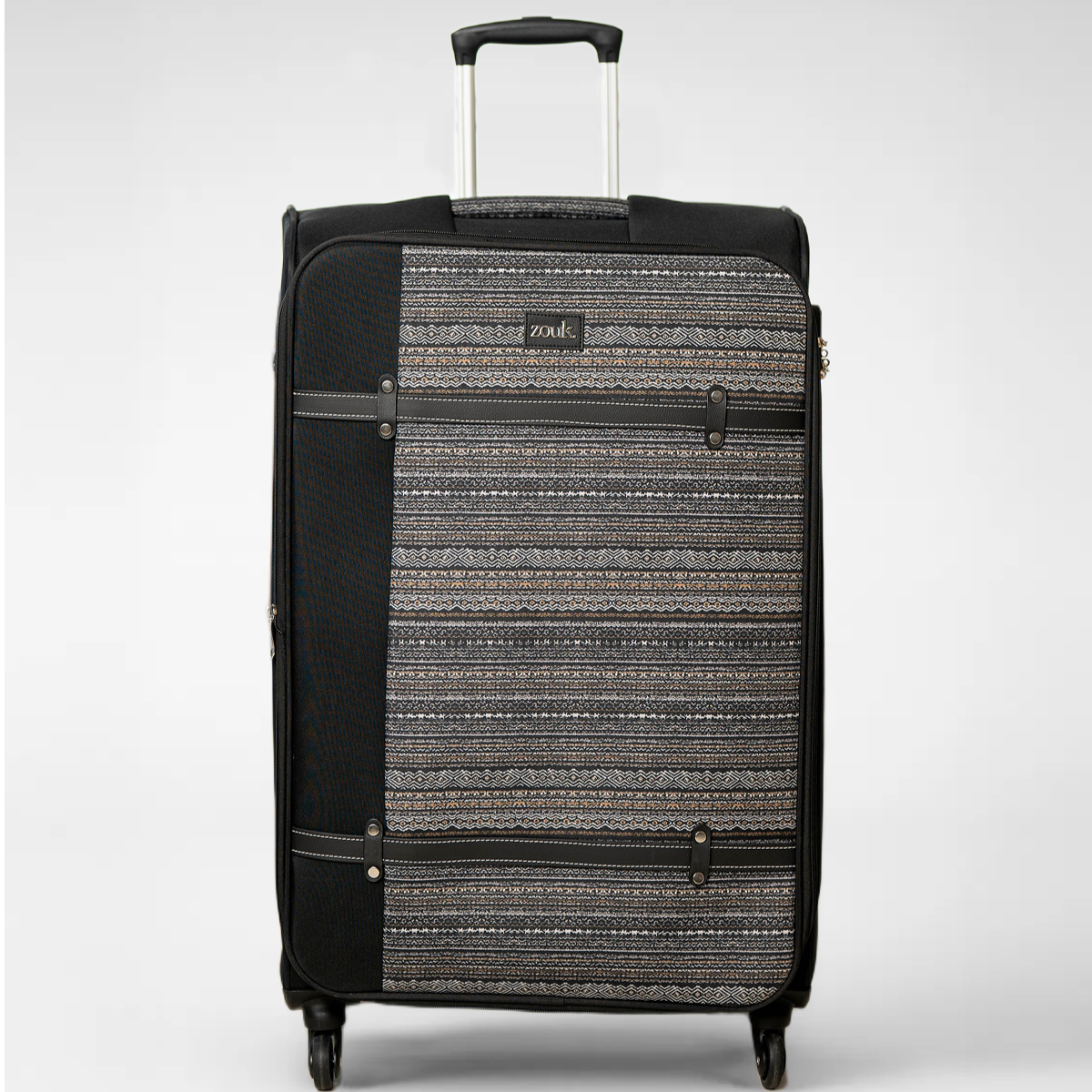 Odisha Ikat Saira Trolley Bag - Black (Large)