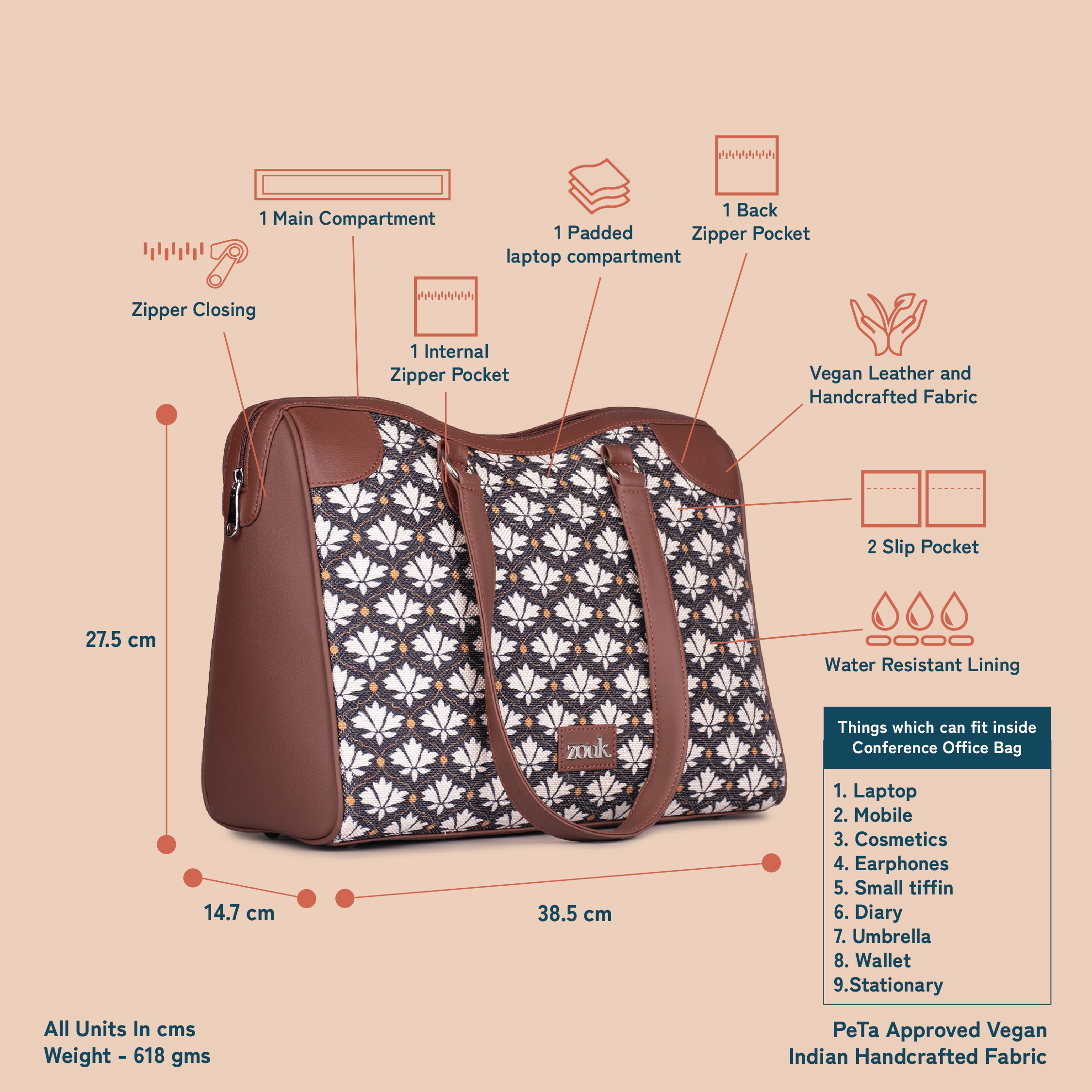 Bidri Kaiser Conference Office Bag