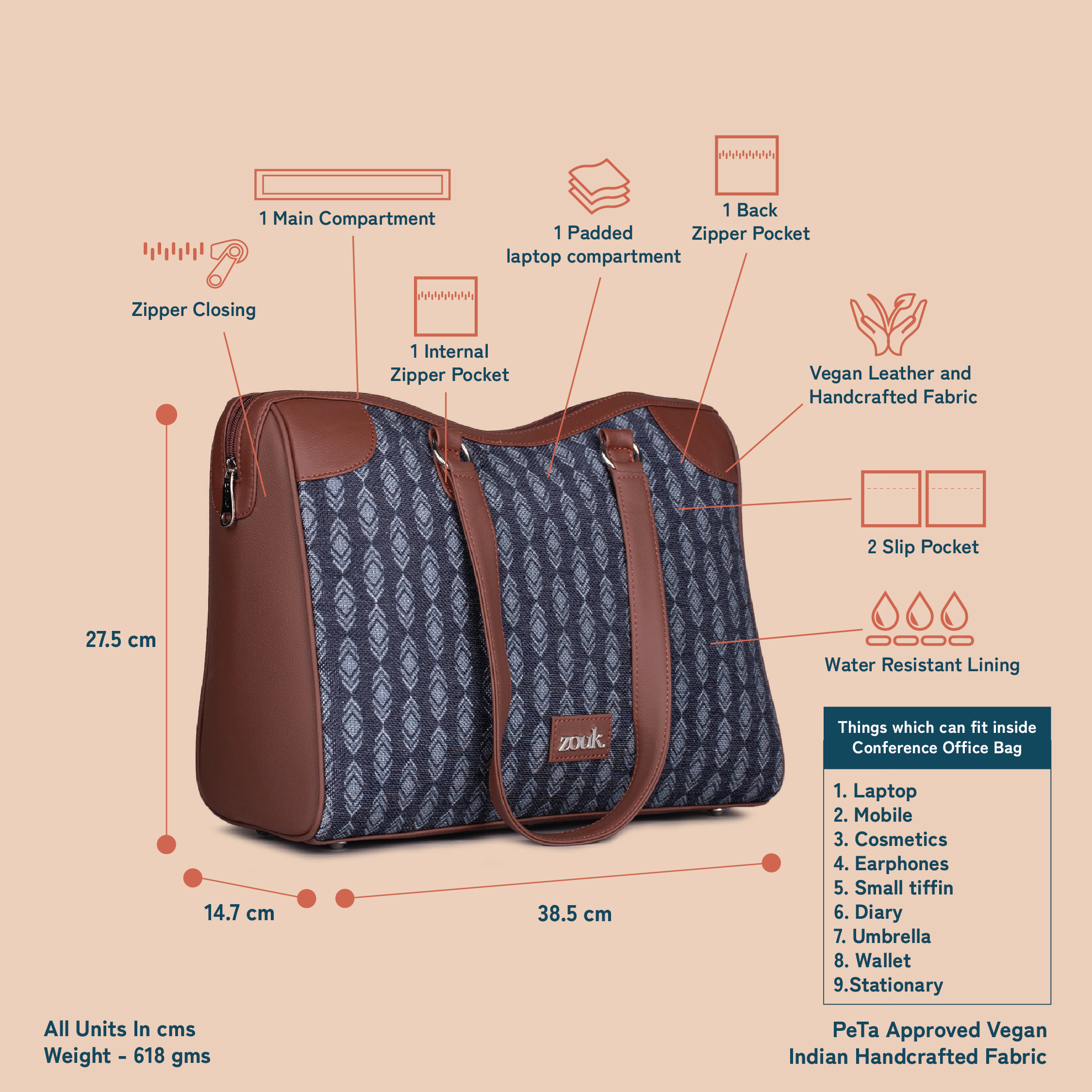 Hyderabad Ikat Conference Office Bag