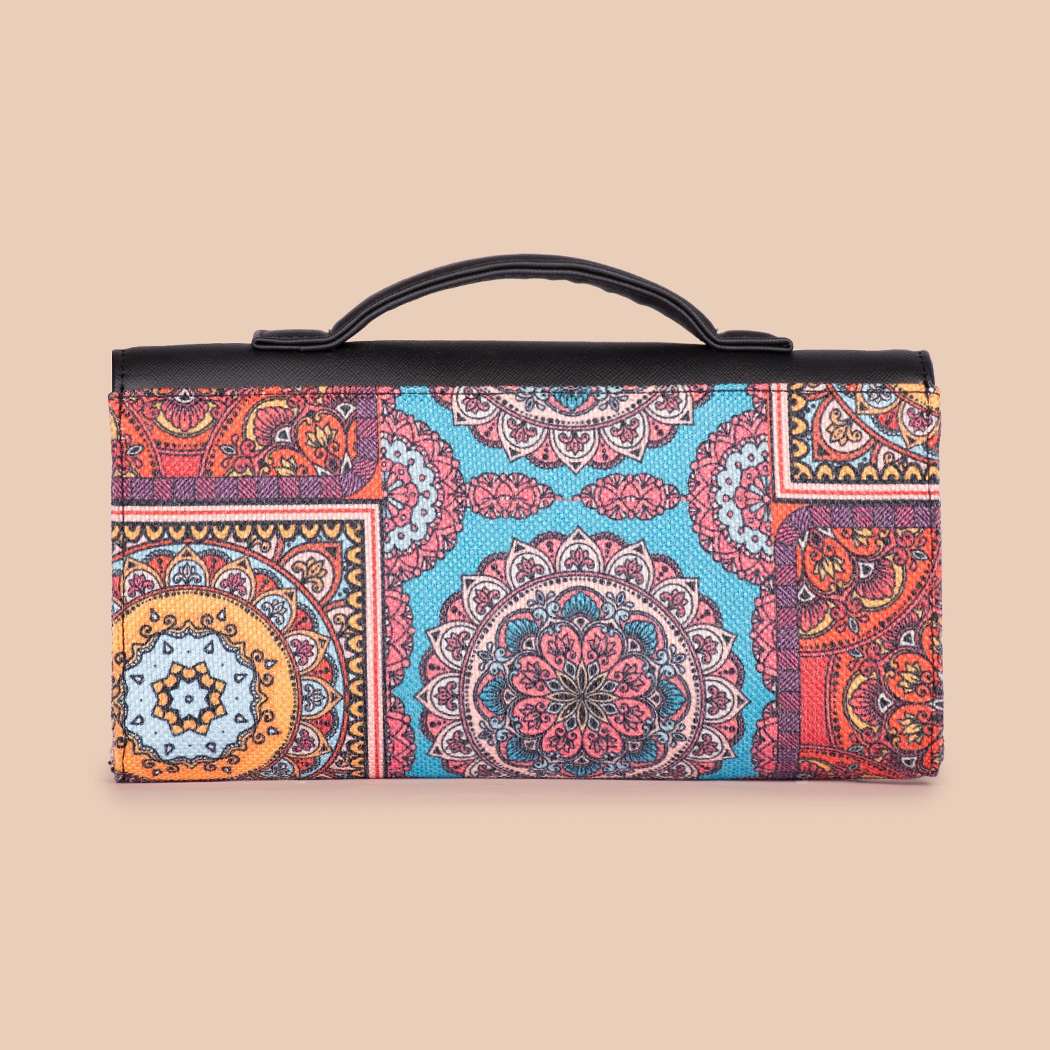 Rhea Kapoor Clutch - Multicolor Mandala Print