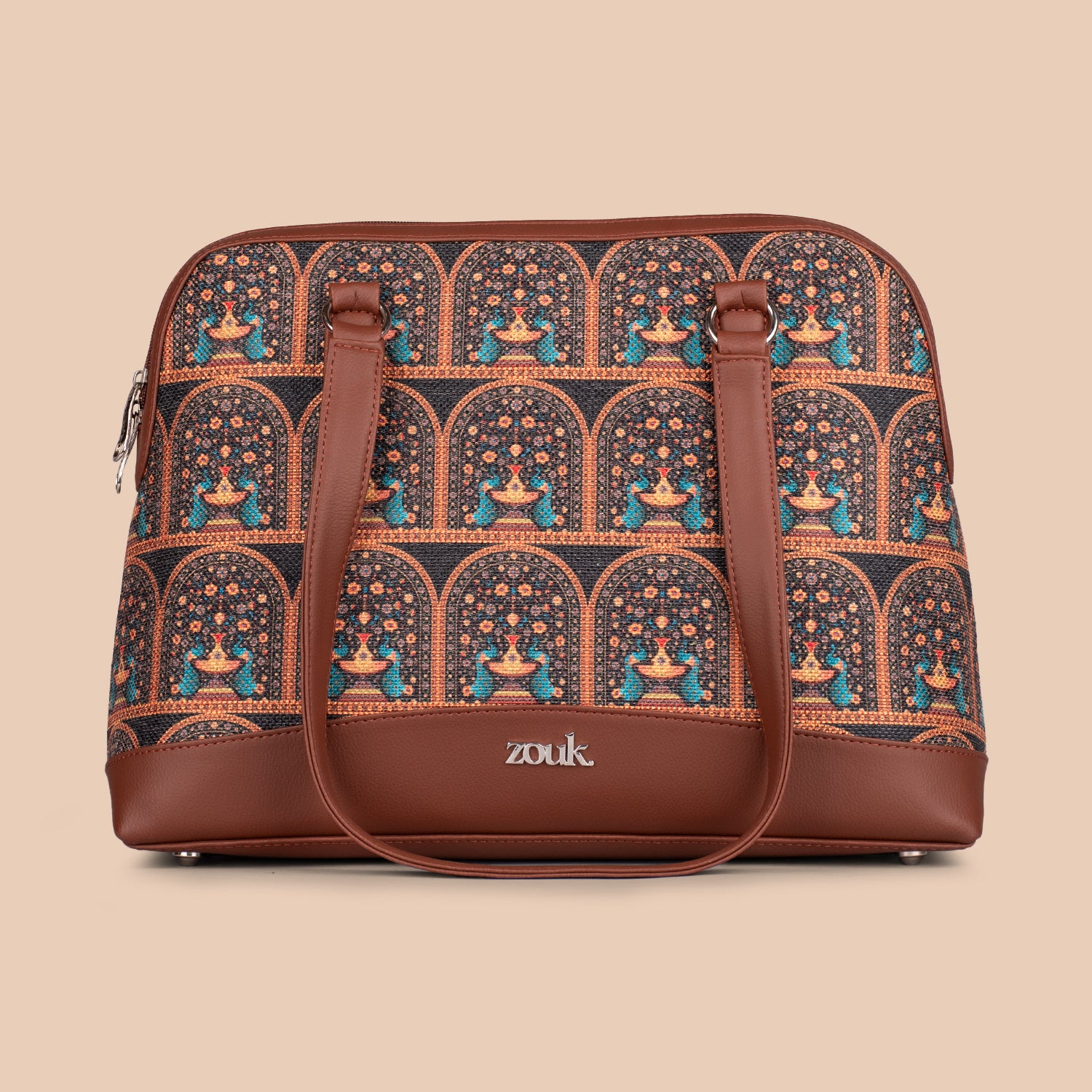 Royal Indian Peacock Motif Carry All Work Bag