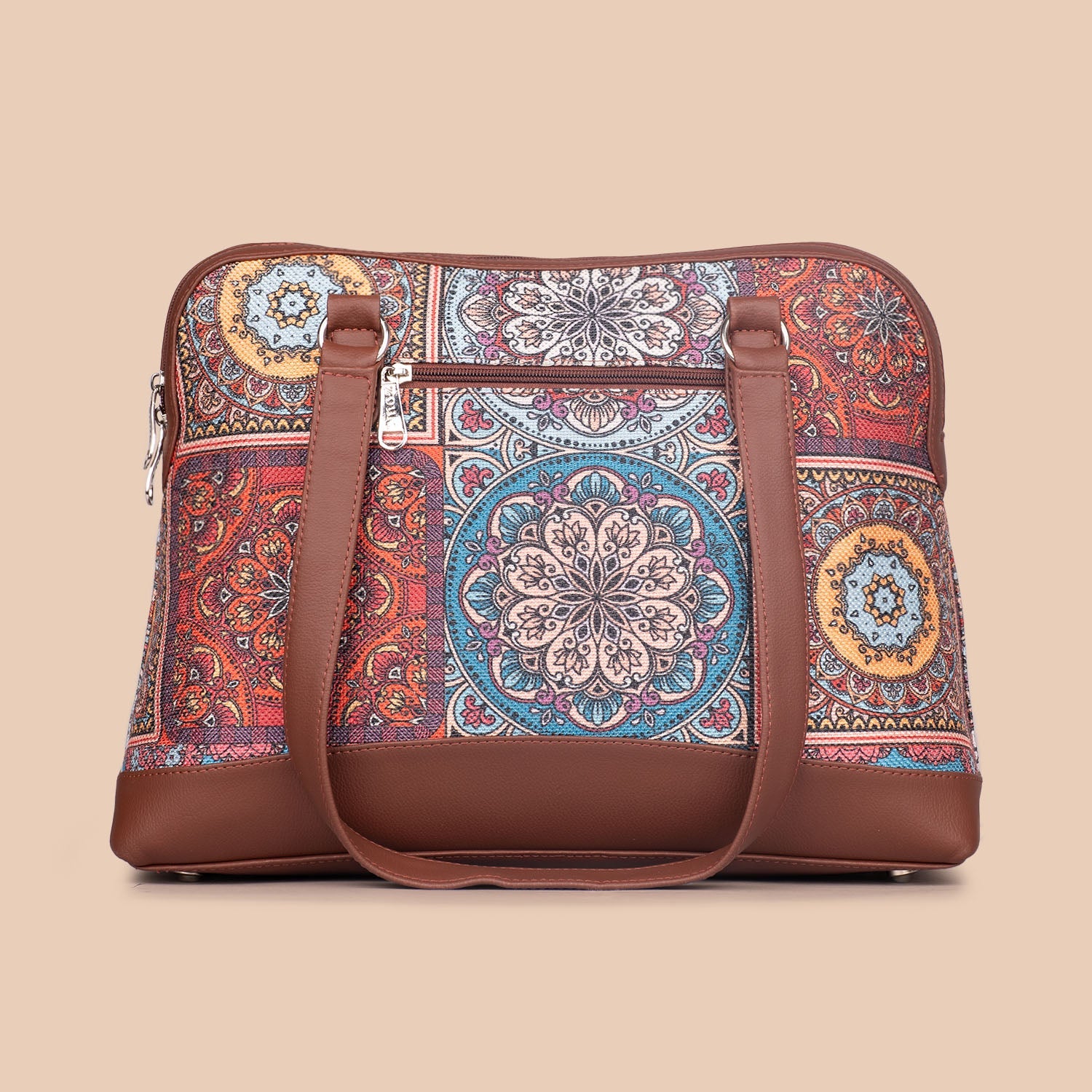 ZIP-Multicolor Mandala Print Carry All Work Bag