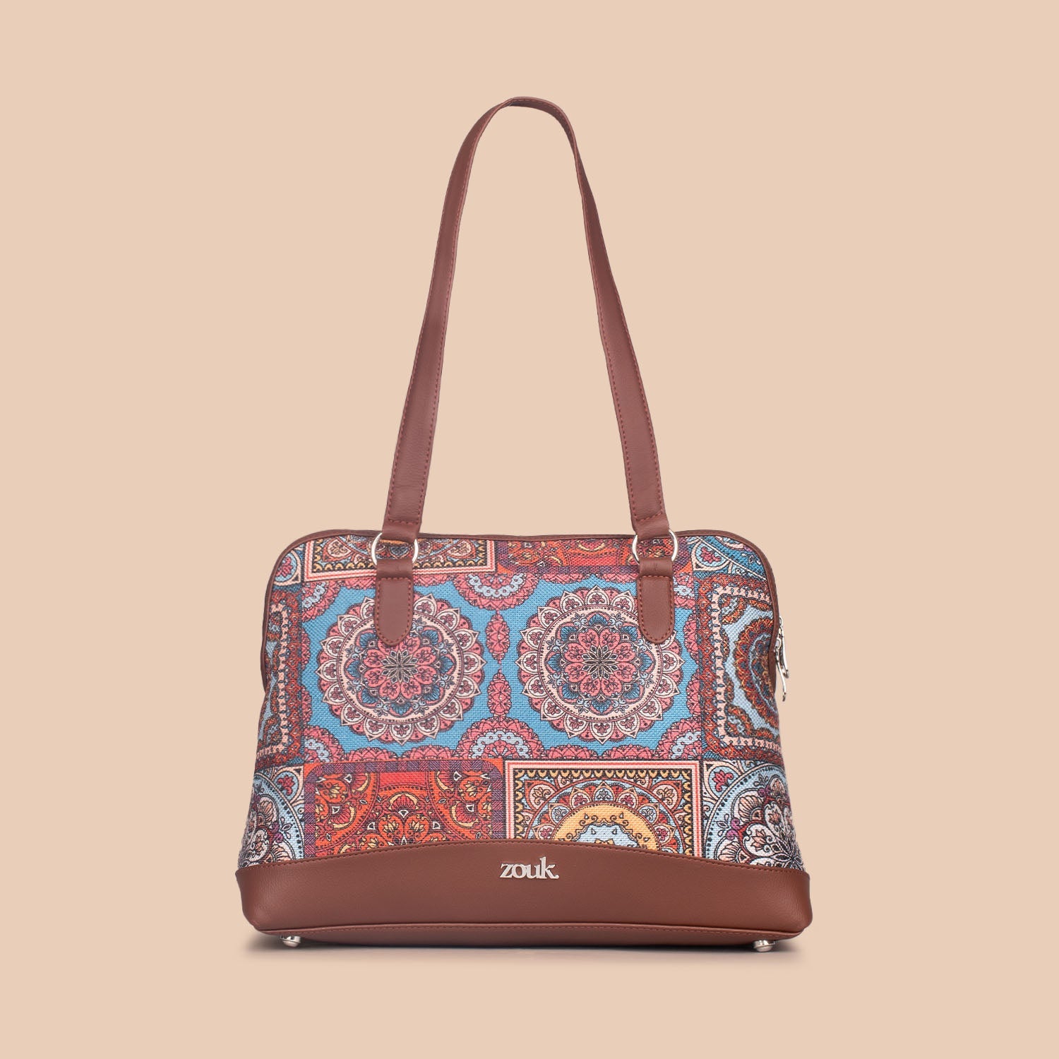 ZIP-Multicolor Mandala Print Carry All Work Bag