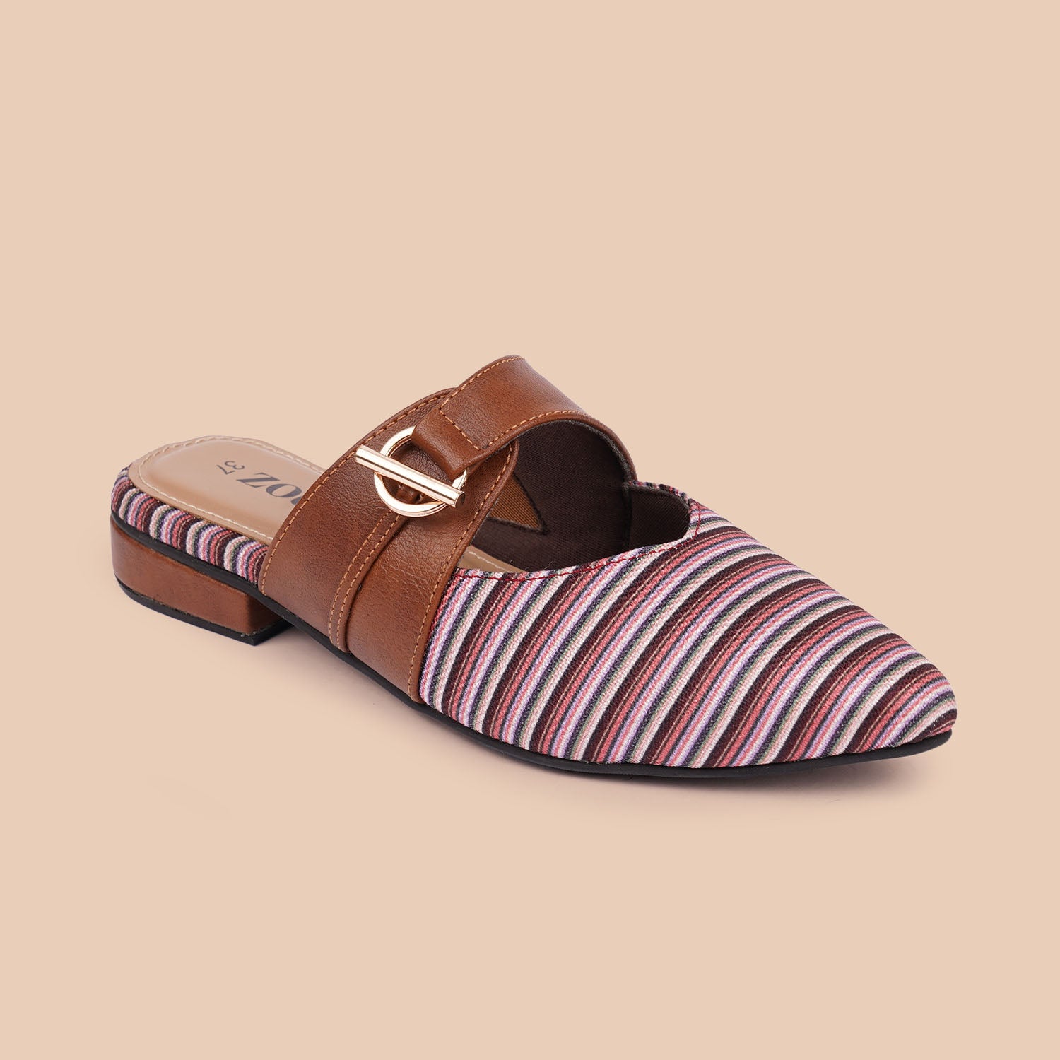Rohtang Stripes Office Pointed Mule
