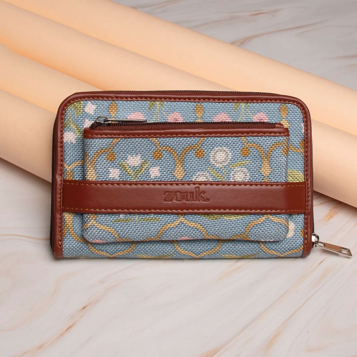 Jaipur Fresco Blue Classic Zipper Wallet