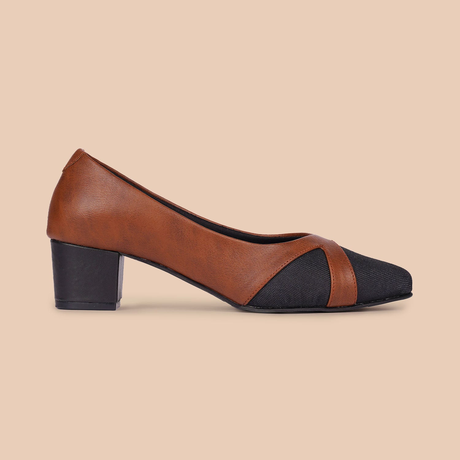 Women's Black Block Heeled Shoes Elegant Pointed Toe Slip - Temu Belgium