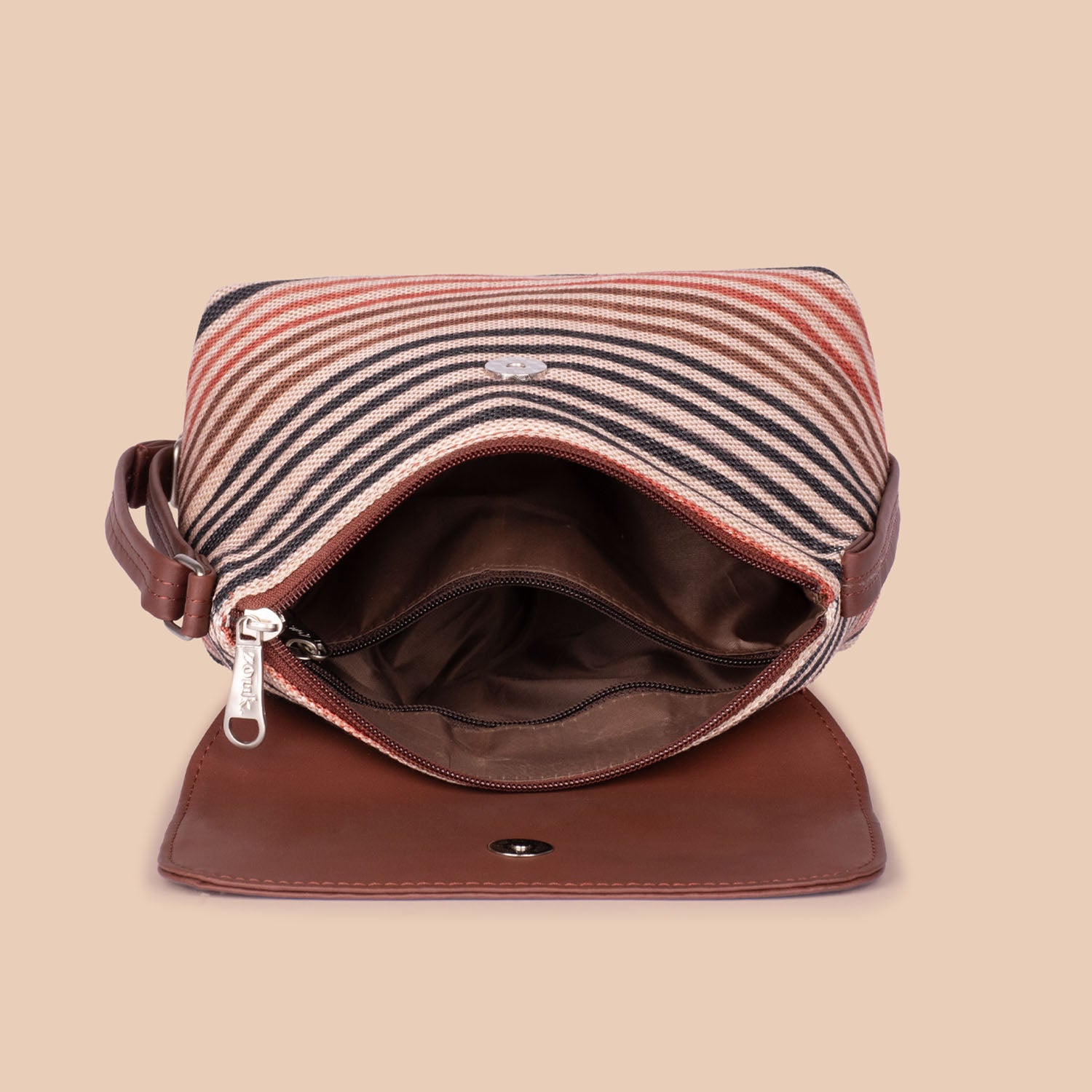 Qutub Stripes Flap Sling Bag