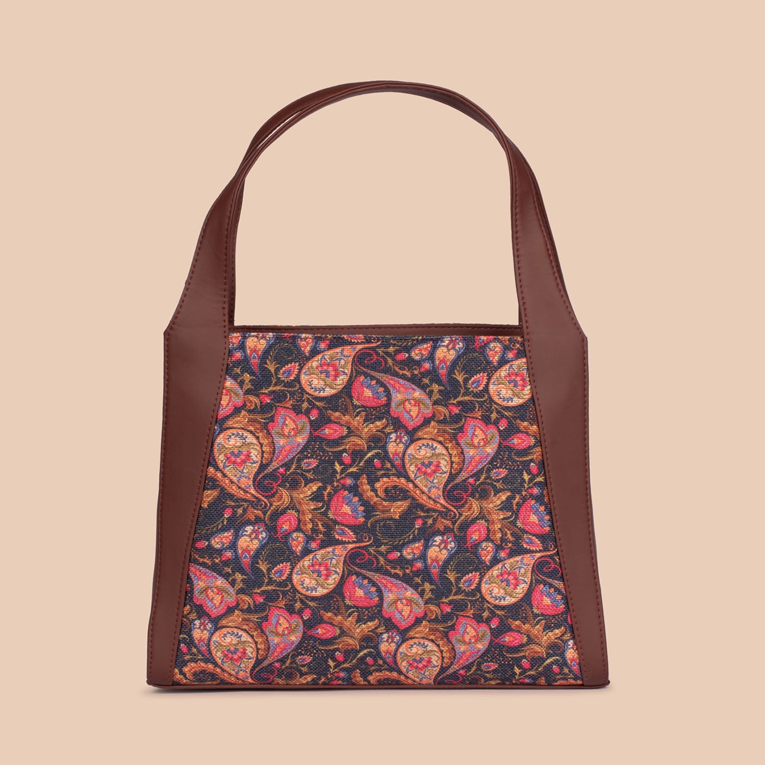 Paisley Print Trapezia Tote