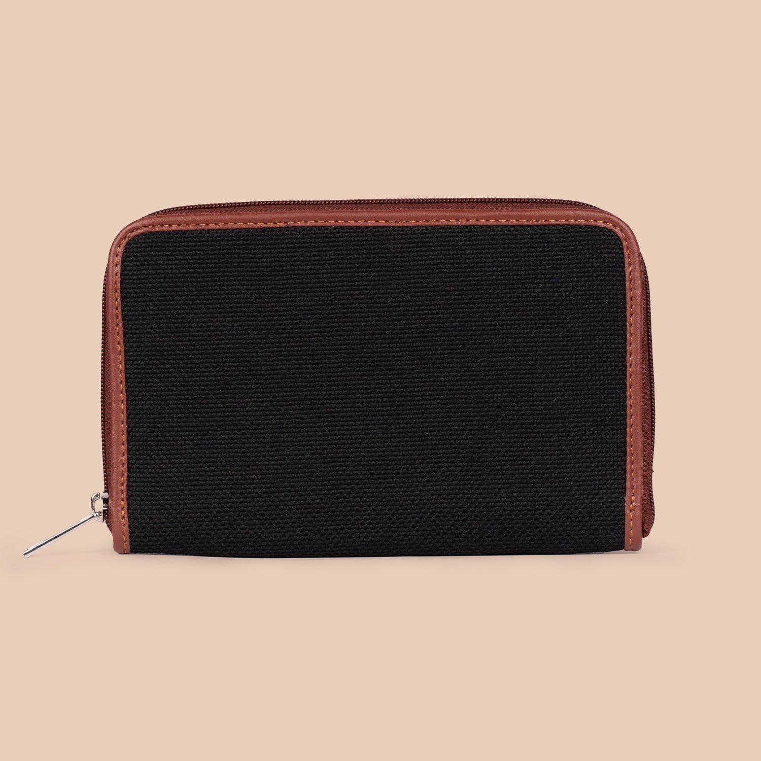 Jet Black Classic Zipper Wallet