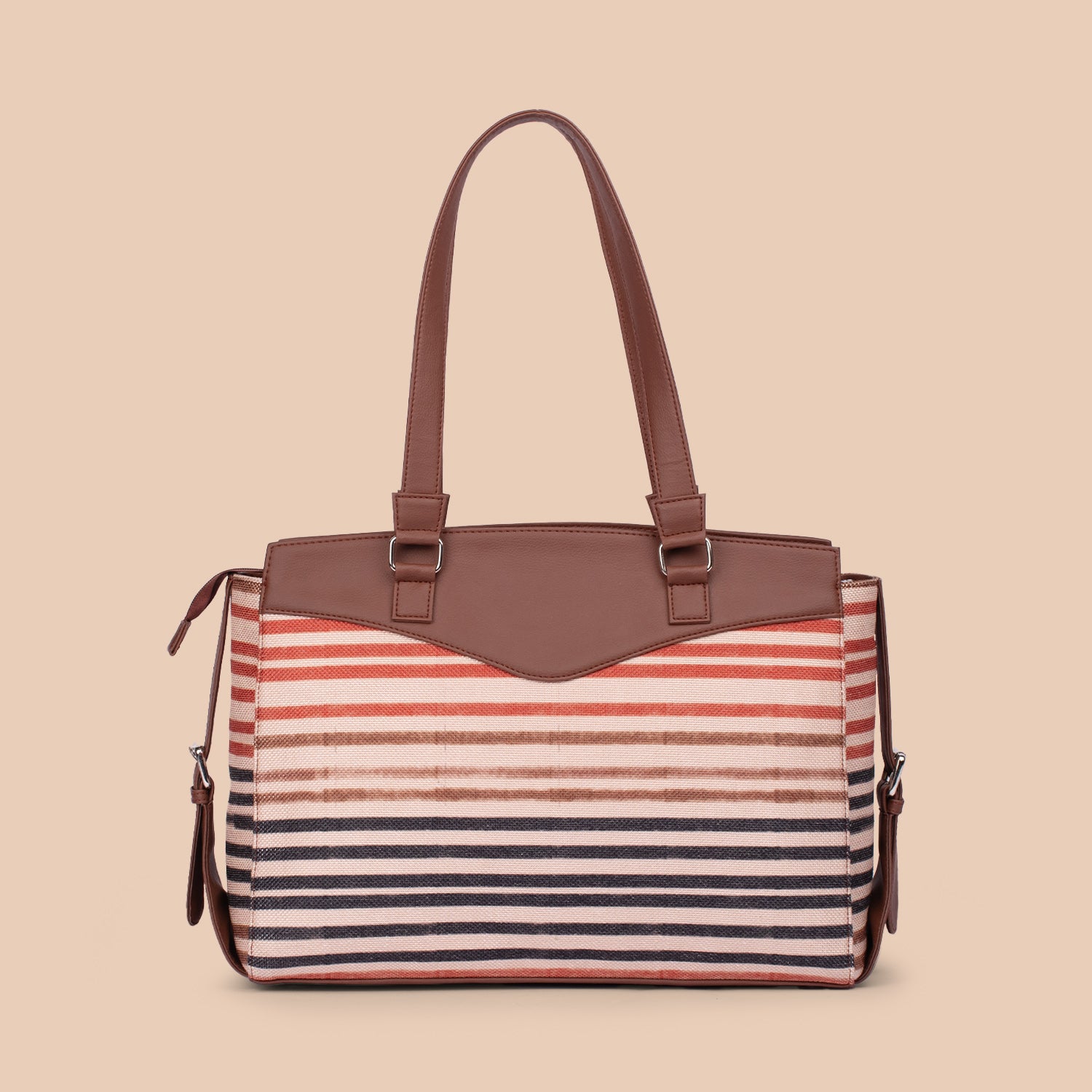 Qutub Stripes Women's Work Bag Brown