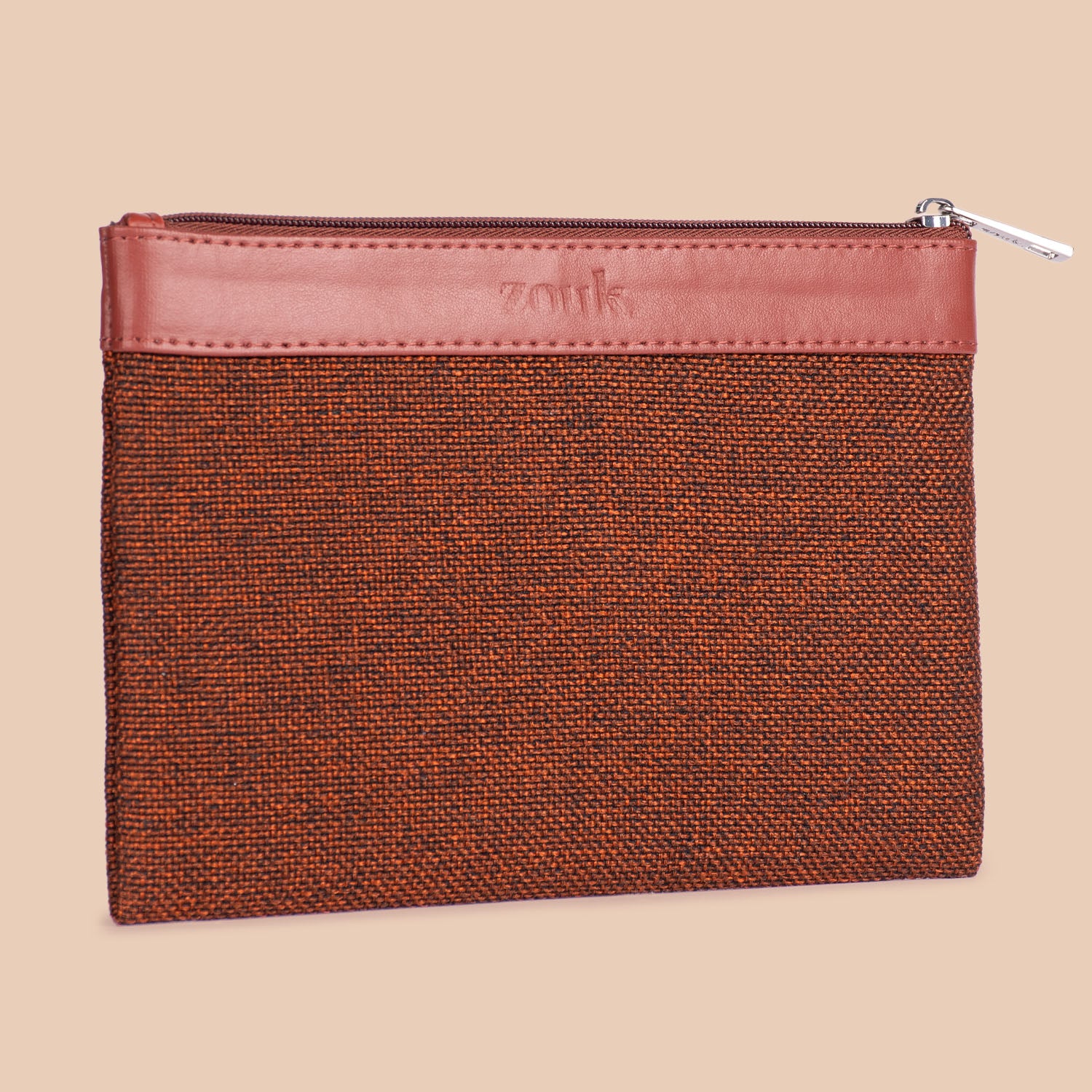 Brown Metal Cosmetic Pouch
