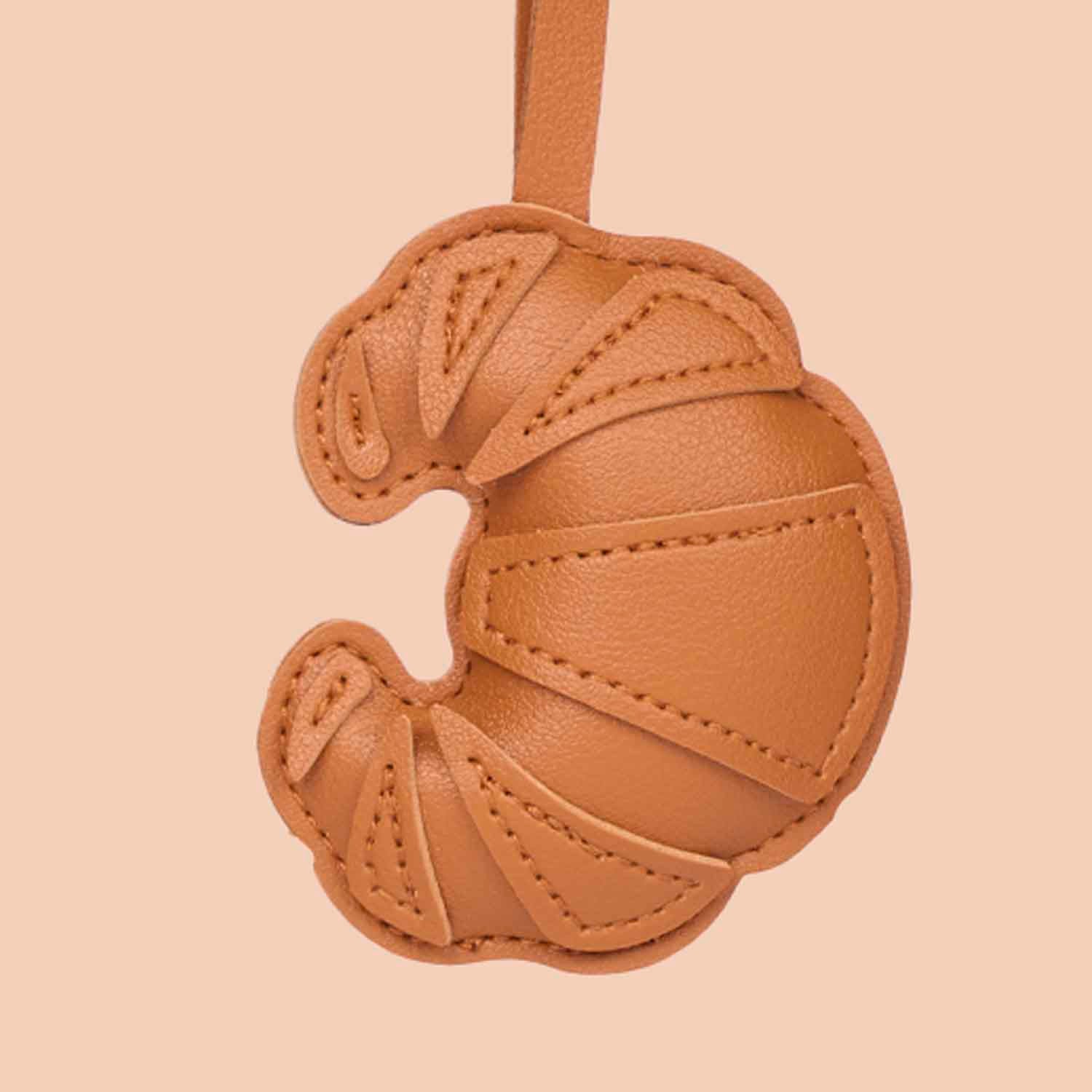 Croissant Bag Charm - Tan