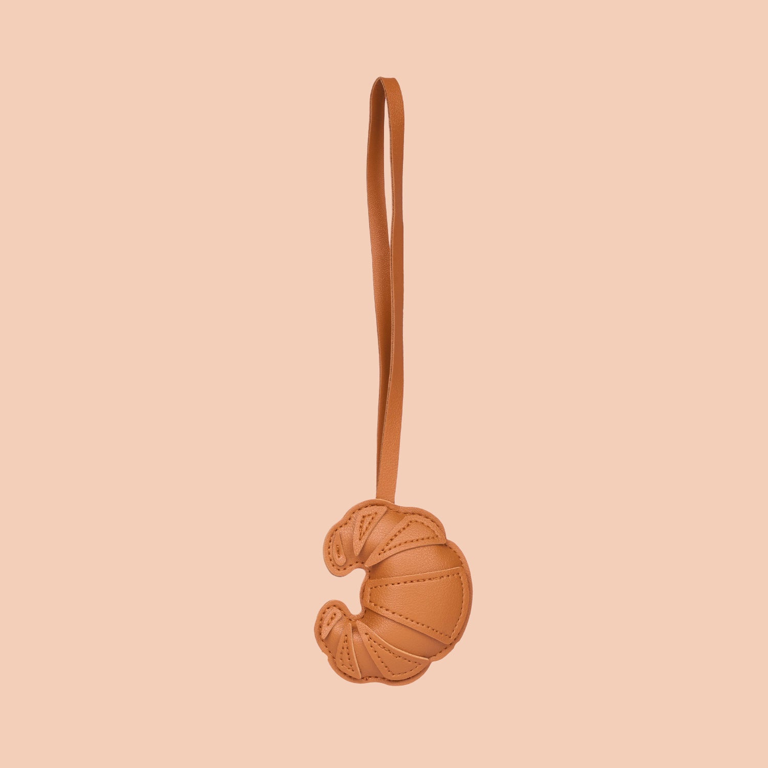 Croissant Bag Charm - Tan