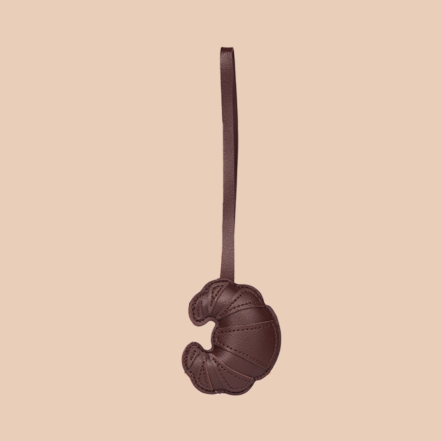 Croissant Bag Charm - Brown