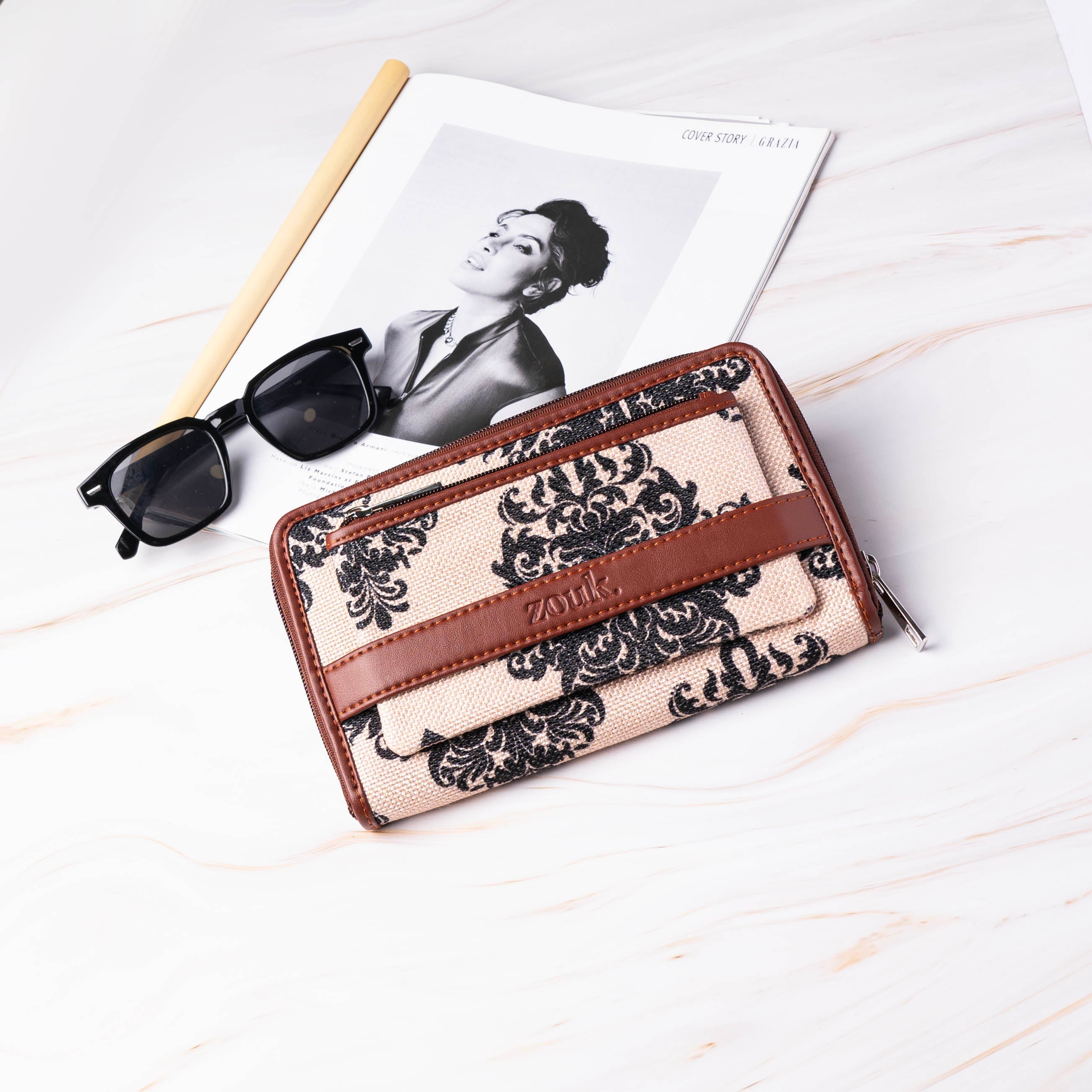 ZIP-Mughal Motif Classic Zipper Wallet