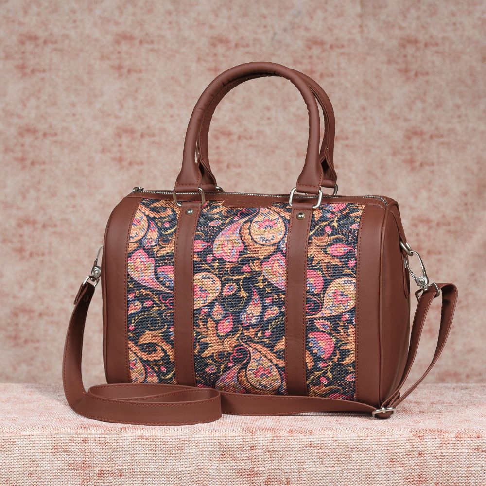 Paisley Print & WavBeach - Handbag & Chain Wallet Combo