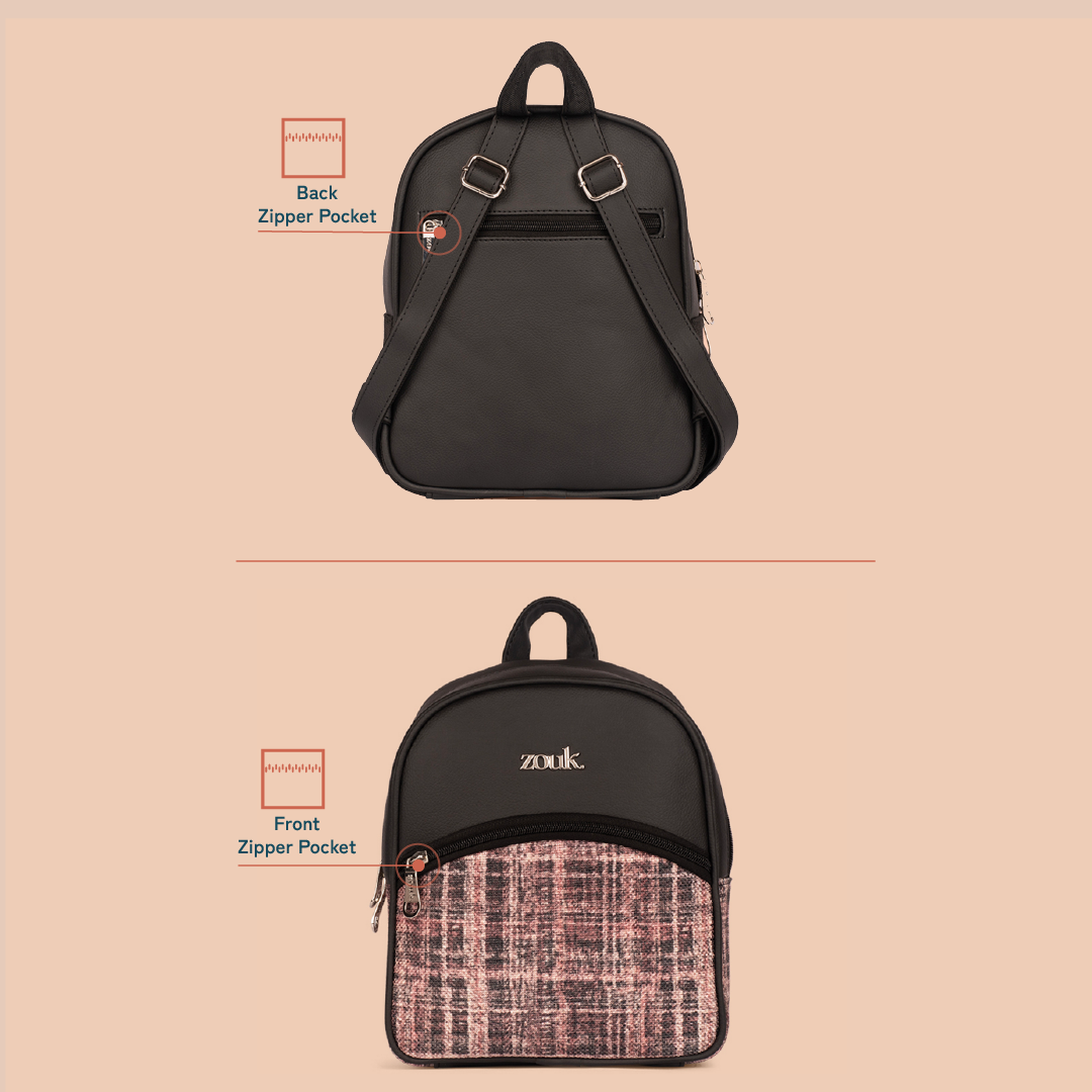 ZIP-Dalila Mini-Daypack - Cashmere Noir (Pink)