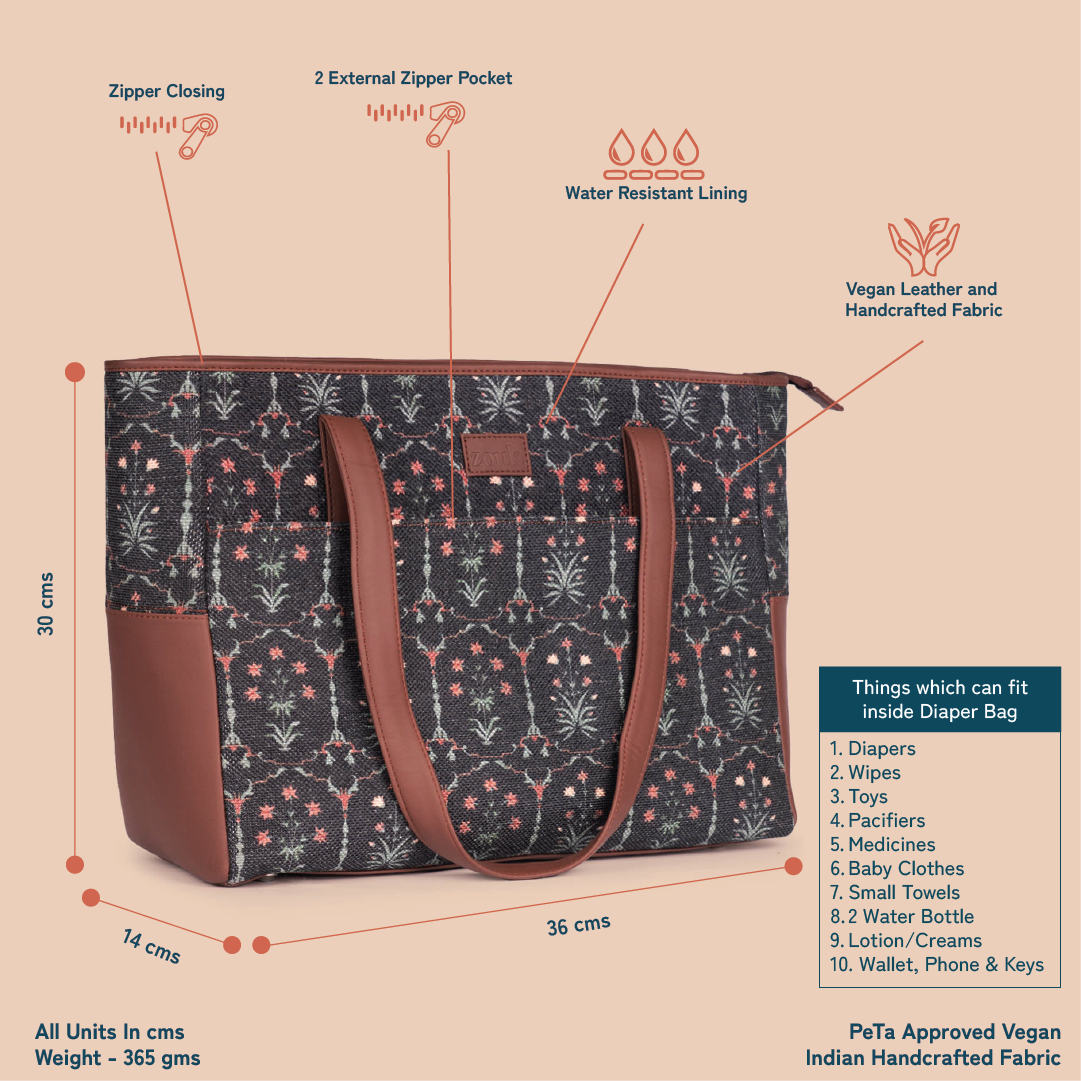 ZIP-Taj Guldasta Diaper Bag