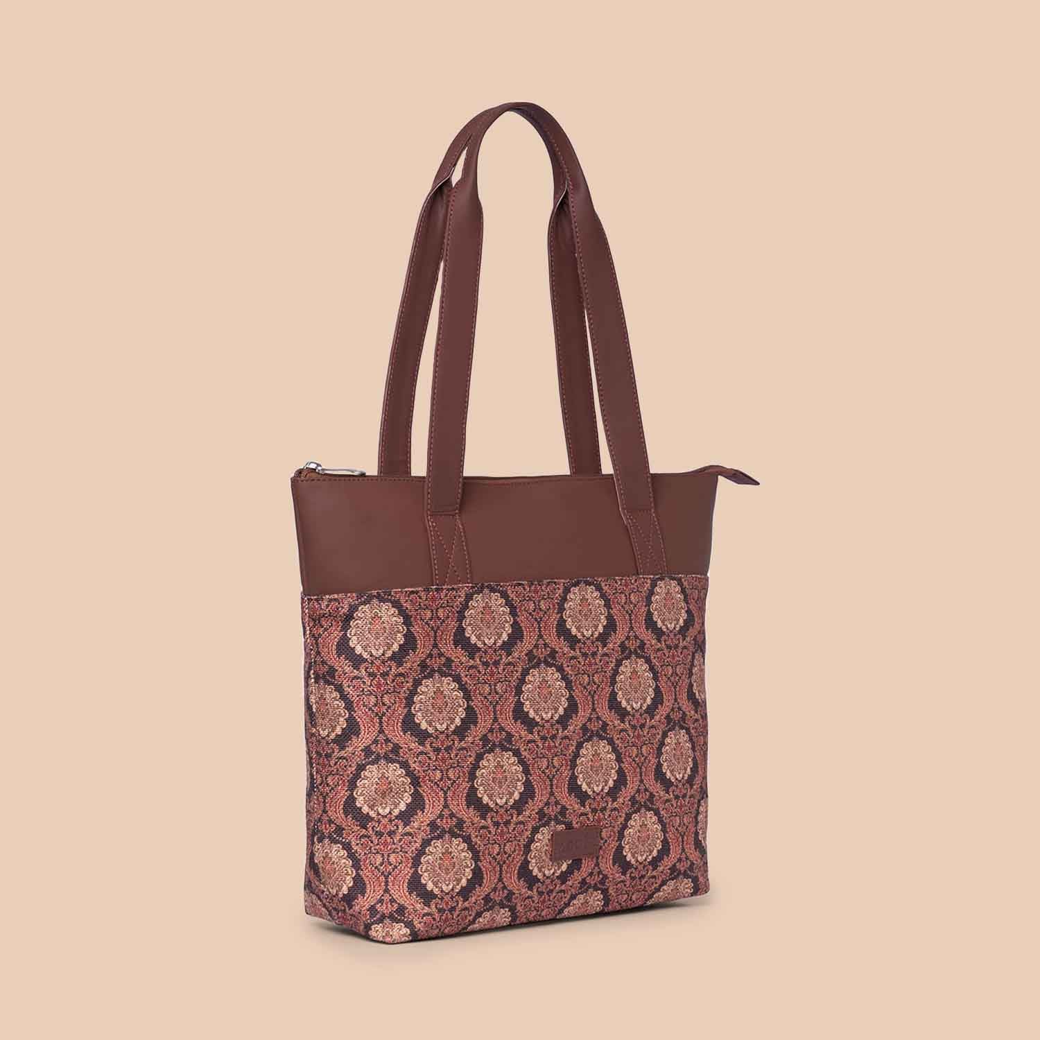Jodhpur Damask Everyday Tote Bag & Chain Wallet Combo