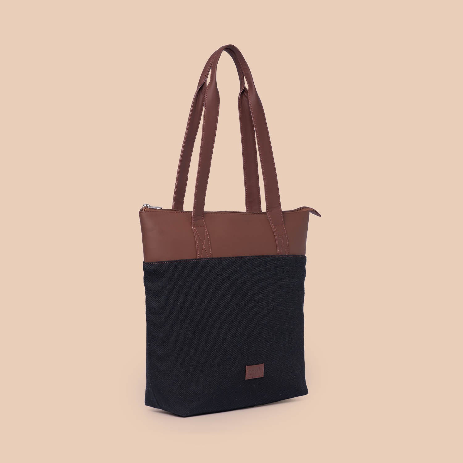 Jet Black Everyday Tote Bag & Chain Wallet Combo